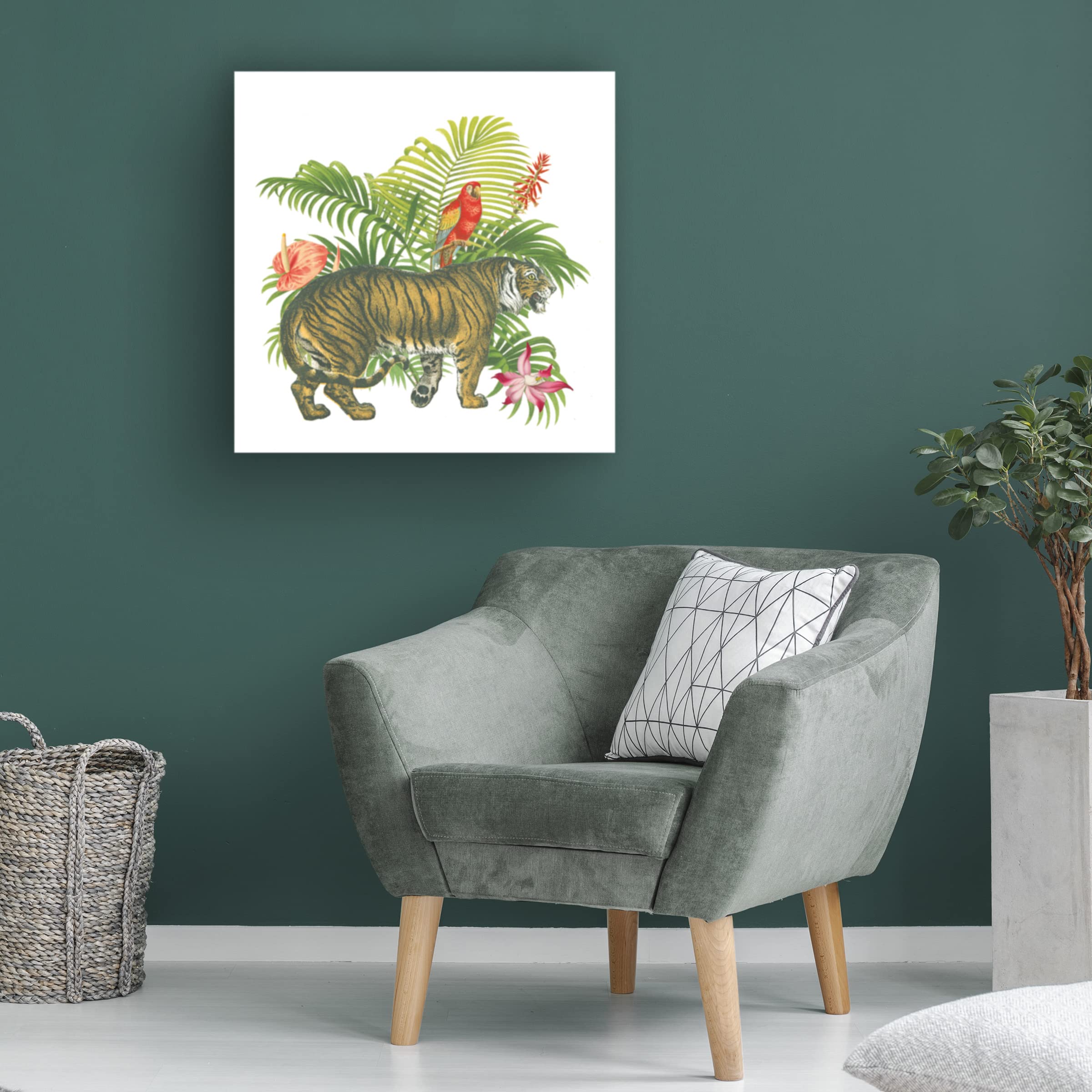 Danhui Nai 'Bird of Paradise I' Canvas Wall Art Print - Tropical Floral Home Decor for Living Room, Bedroom & Office