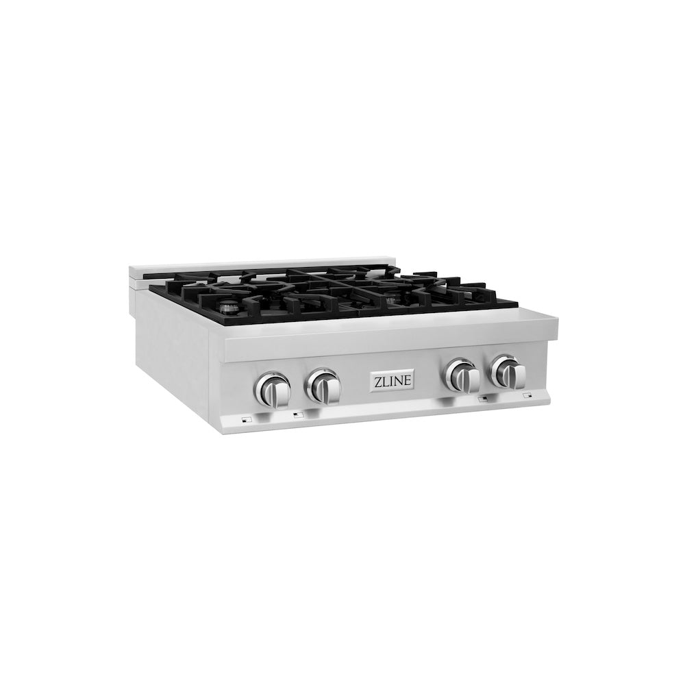 ZLINE RT30 30-Inch Stainless Steel Gas Rangetop with 4 Burners & Porcelain Cooktop - Perfect for Home Kitchens & Professional Cooking