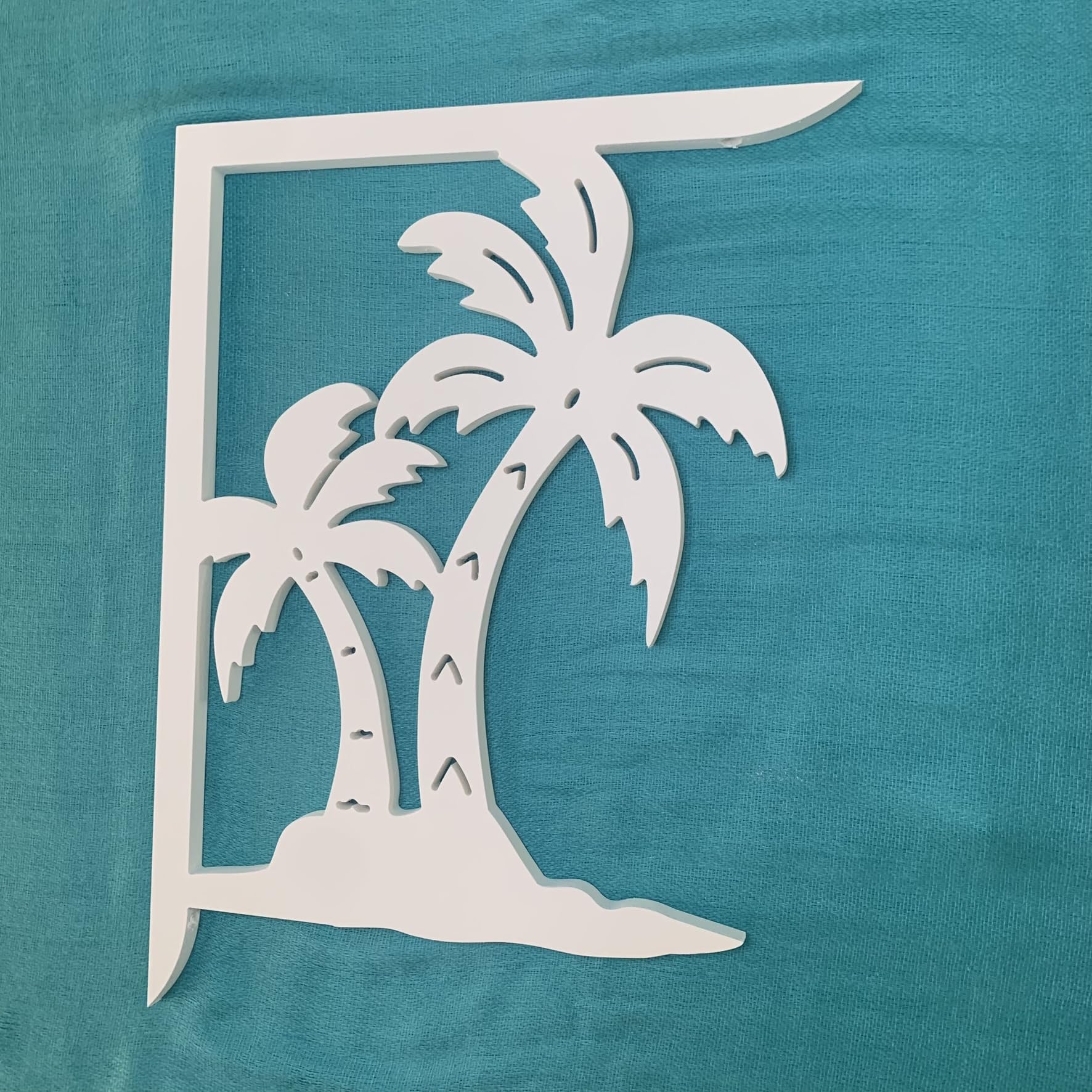 Palm Tree Double Mailbox Bracket - Medium Size 16x12 Inches - Durable Outdoor Mailbox Holder for Beach House, Garden & Coastal Decor