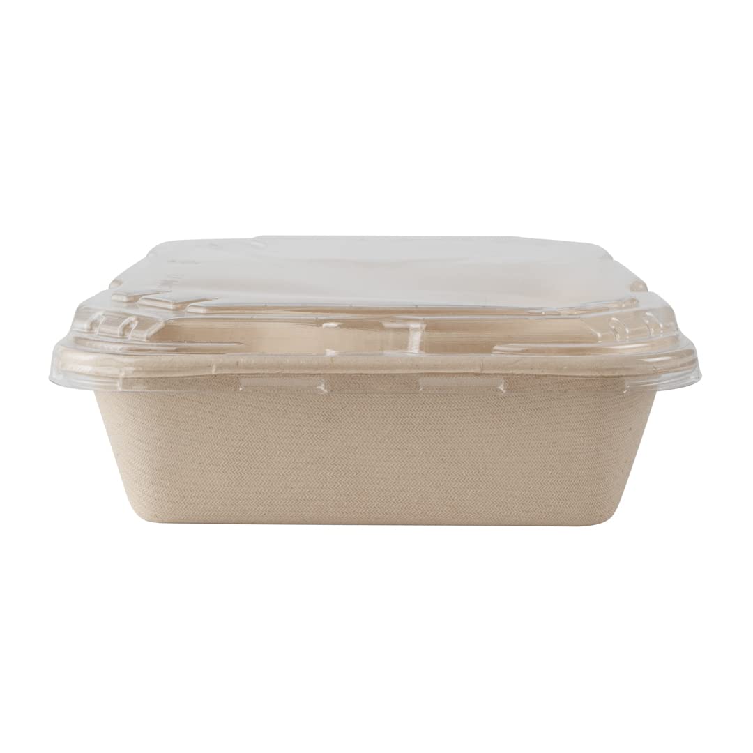 Restaurantware 100-Pack Disposable PET Plastic Lids for To-Go Containers - 9.5 x 6.4 Inch Clear Pulp Tek Lids (Containers Sold Separately) - Perfect for Food Service, Takeout Meals & Catering Events
