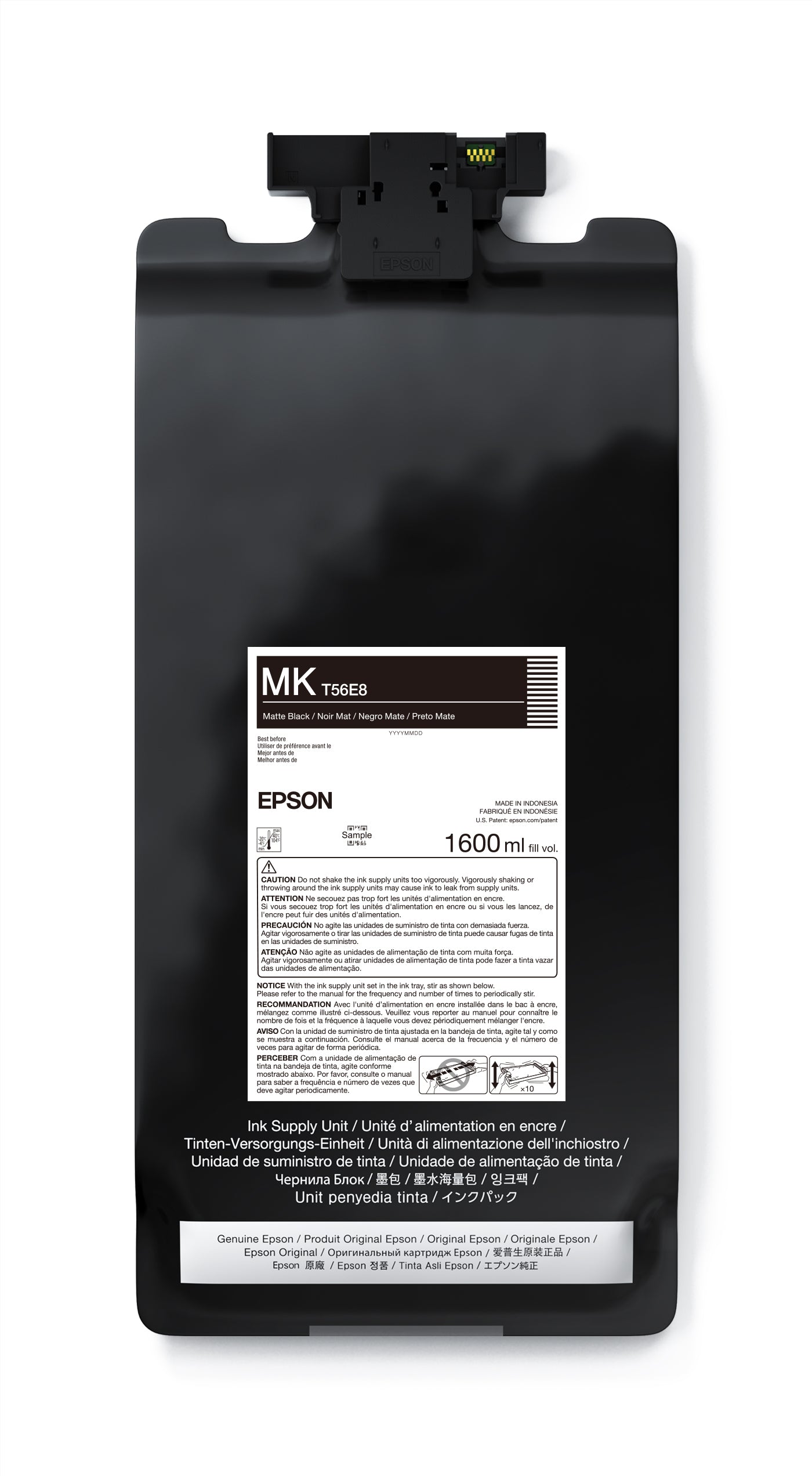EPSON UltraChrome PRO12 Matte Black Ink Bag 1.6L (P20570 T56E820) - High-Quality Ink for Large Format Printers - Perfect for Posters, Banners & Fine Art Printing