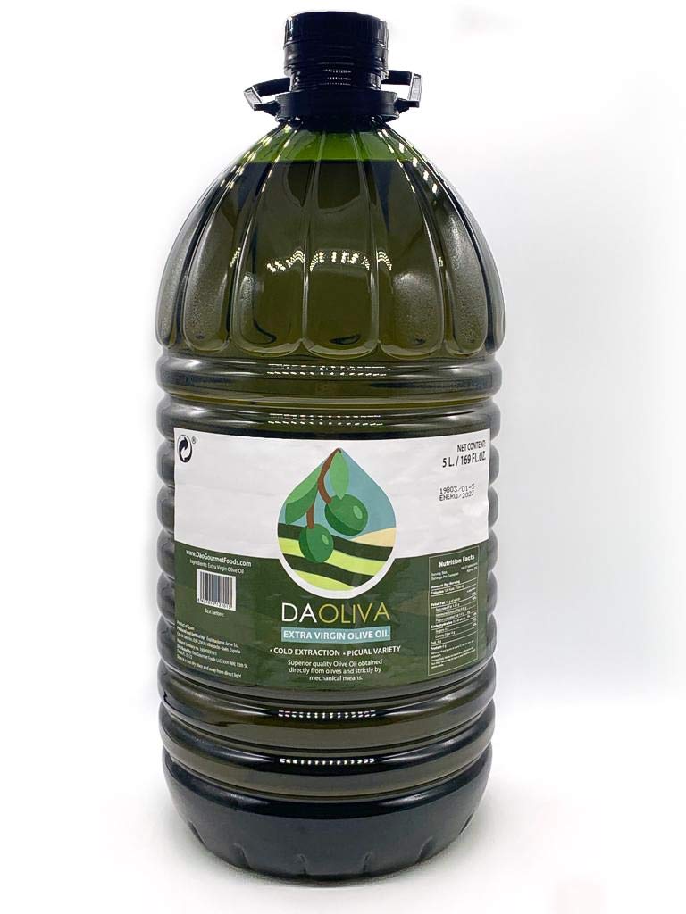 Premium Daoliva Extra Virgin Olive Oil 5L (1.32 Gal) - Cold Pressed, Unfiltered, Rich Flavor - Perfect for Cooking, Salad Dressings & Healthy Recipes