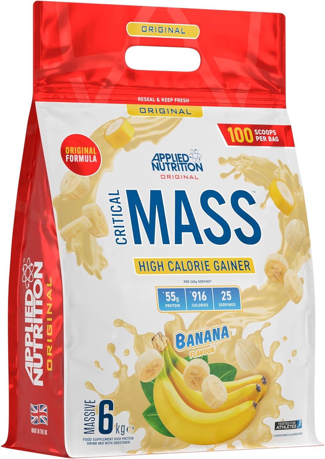 Applied Nutrition Critical Mass ORIGINAL Weight Gainer - 6kg for Muscle Building & Bodybuilding | Perfect for Post-Workout Recovery & Bulking Phases