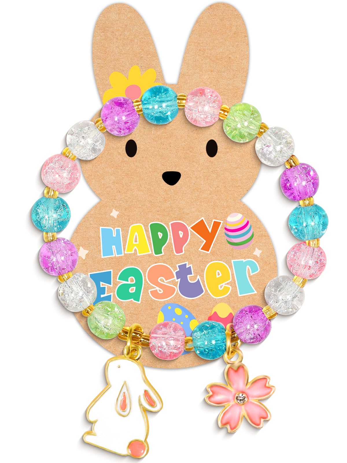 Parma77 Adjustable Bunny Bracelet with Greeting Card - Easter Gifts for Girls, Teens & Women - Cute Jewelry for Easter Baskets, Egg Hunts & Spring Celebrations