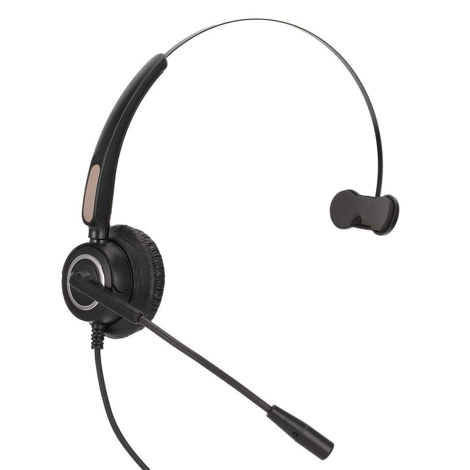 Eboxer-1 Single-Sided 3.5mm Wired Headset with Mute Button & Volume Control | Adjustable Noise-Canceling Microphone & Spiral Cable | Perfect for Call Centers, Office Computers, Laptops, Customer Service & Remote Work