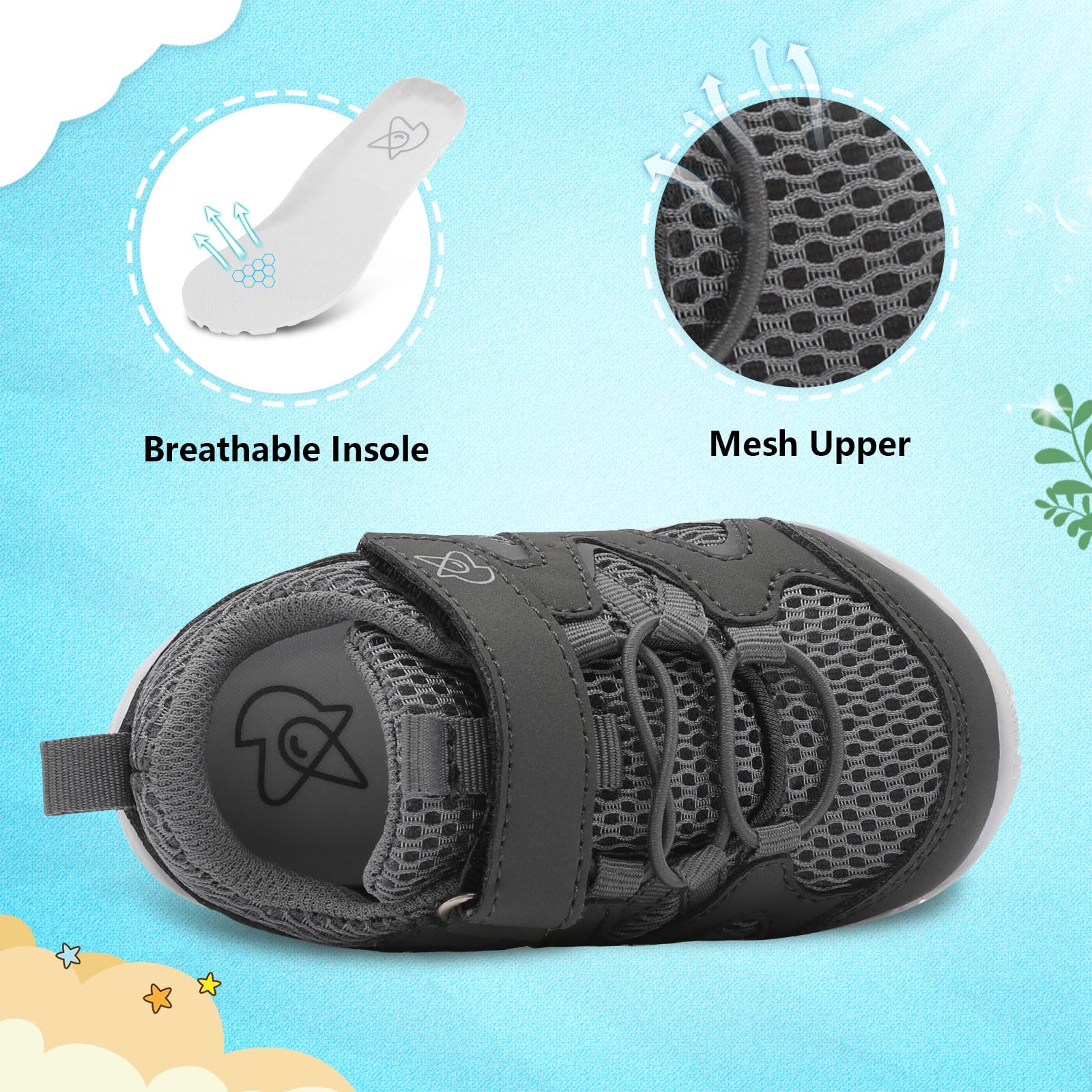**LeIsfIt Baby Walking Shoes for Boys & Girls - Non-Slip Toddler Sneakers with Breathable Design - First Walkers & Crib Shoes for Infants - Perfect for Indoor Play, Outdoor Adventures & Special Occasions**