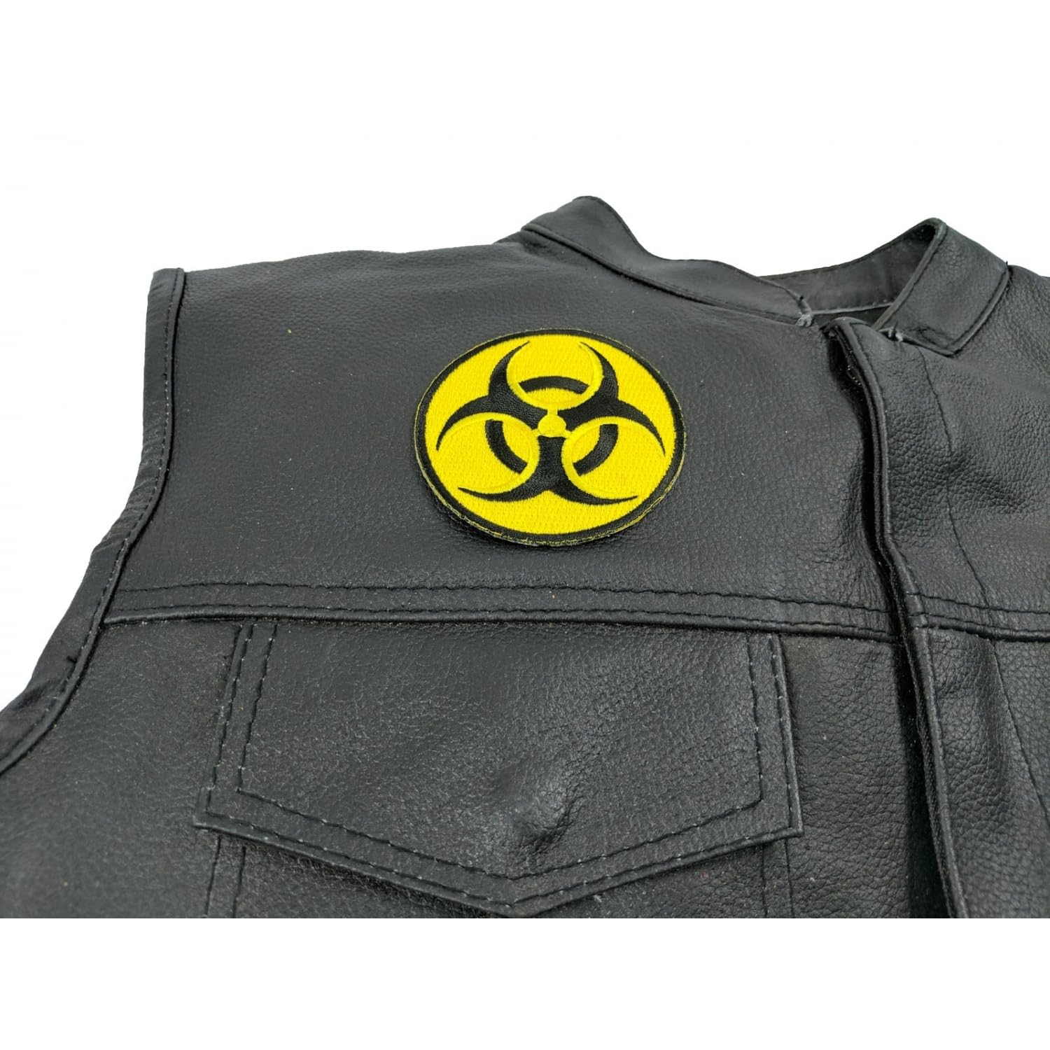 Bio Hazard Embroidered Iron On Patch - 3 Inch Sew On Badge for Jackets, Backpacks & DIY Crafts - Radiation Symbol for Costumes & Safety Gear