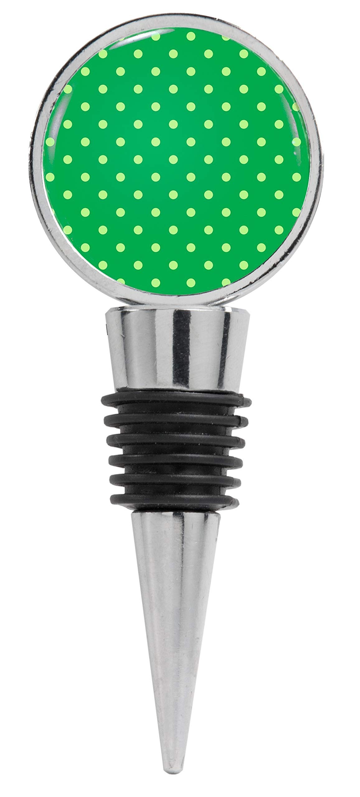 Eco-Friendly Polka Dot Wine Stopper - Green & Light Green Pattern for Wine Bottles | Perfect for Parties, Gifts & Home Bar Accessories