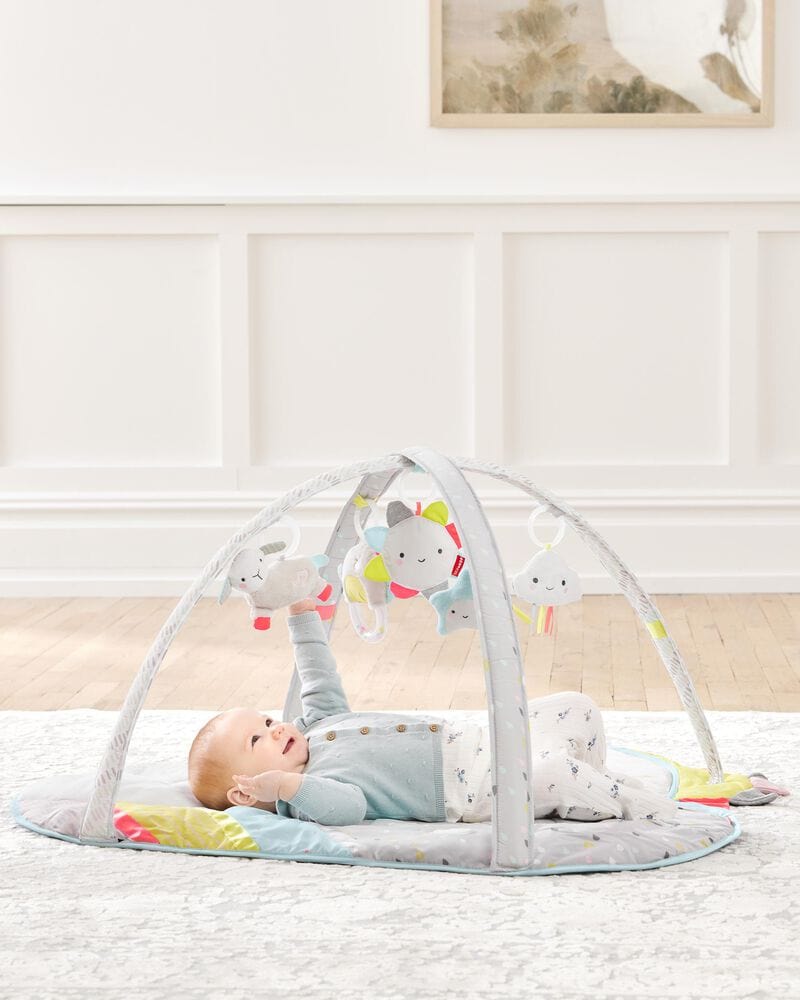 Skip Hop Silver Lining Cloud Activity Gym - Baby Play Mat with Hanging Toys for Tummy Time & Sensory Development | Perfect for Newborns & Infants 0-6 Months | Nursery, Living Room & Daycare Use