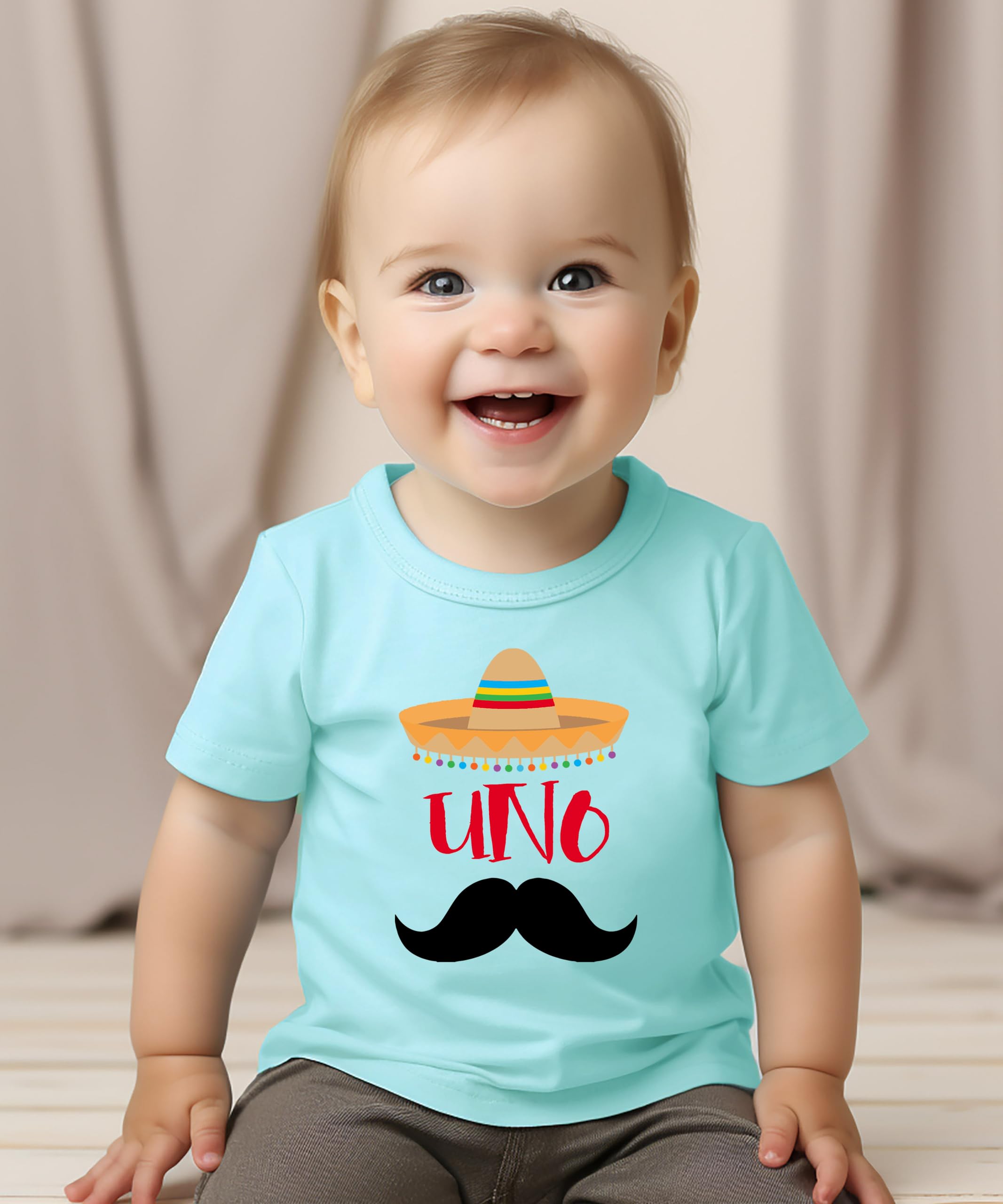 1st Birthday Uno Shirt - Fiesta Themed Sombrero & Mustache Outfit for Baby Boy | Perfect for First Birthday Parties, Photo Shoots & Special Celebrations