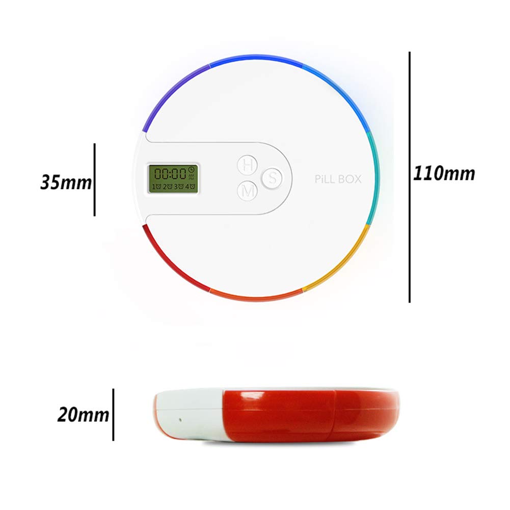 Dr. Lefran 7-Day Rainbow Pill Organizer with Intelligent Timer - Portable Travel Pill Box for Vitamins, Supplements & Medication - Perfect for Daily Use, Travel & Elderly Care