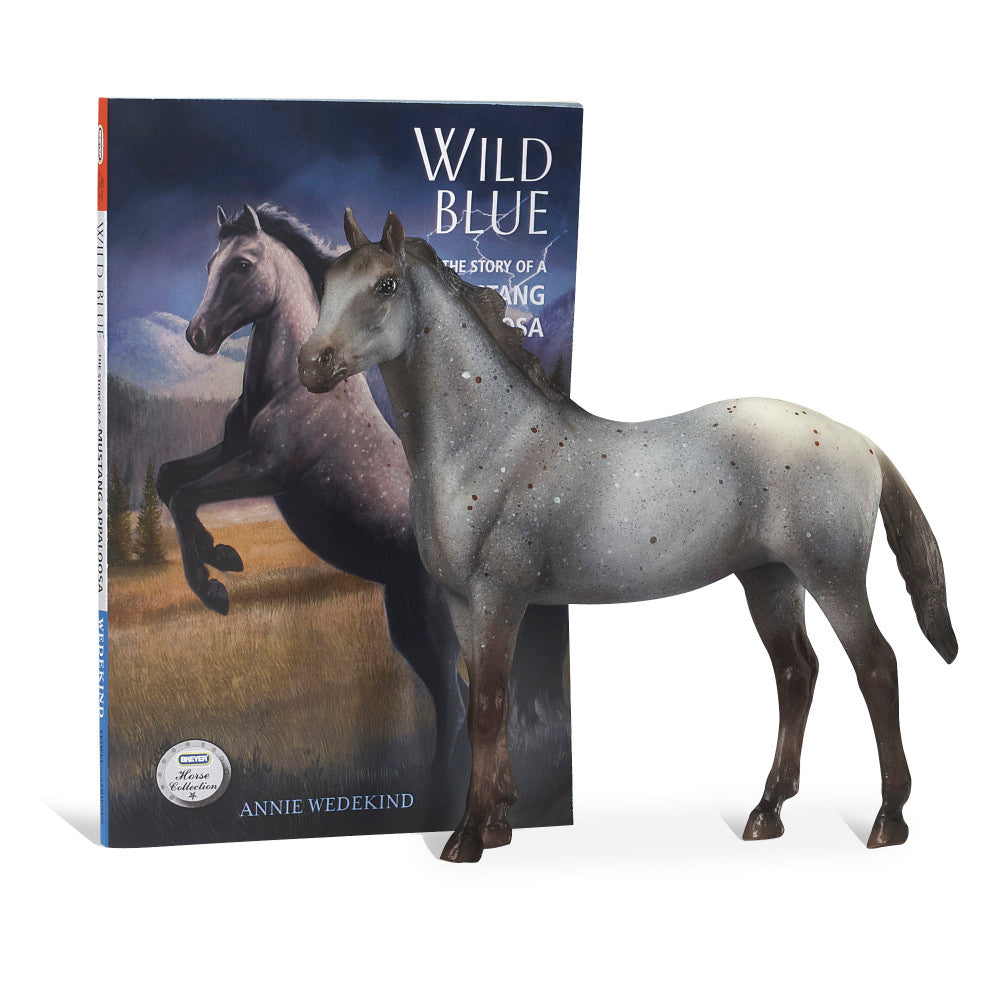 Breyer Wild Blue Horse Figurine and Book Set - Freedom Series Collectible Toy for Kids & Adults - Perfect for Display, Gift Giving, and Horse Lovers