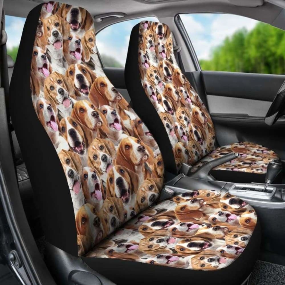 Premium Beagle Full Face Car Seat Covers - Universal Fit for Cars, Trucks & SUVs - Durable Pet Protection for Travel & Outdoor Adventures