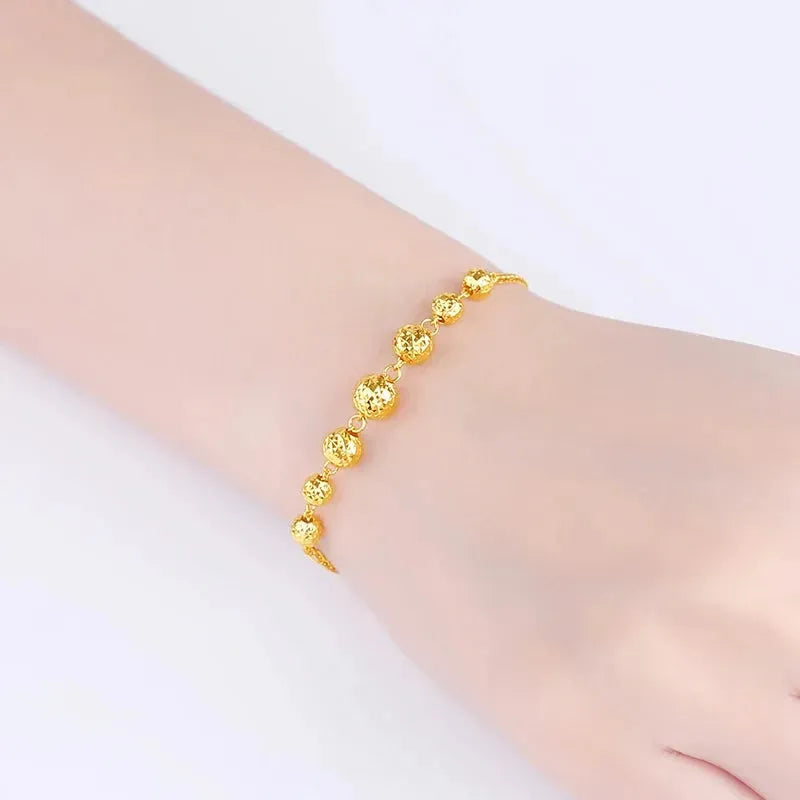 24K Pure Gold Bracelet for Women - 999 Solid Real Gold Bangle - Elegant Romantic Classic Jewelry Gift for Her - Perfect for Anniversaries, Weddings & Special Occasions