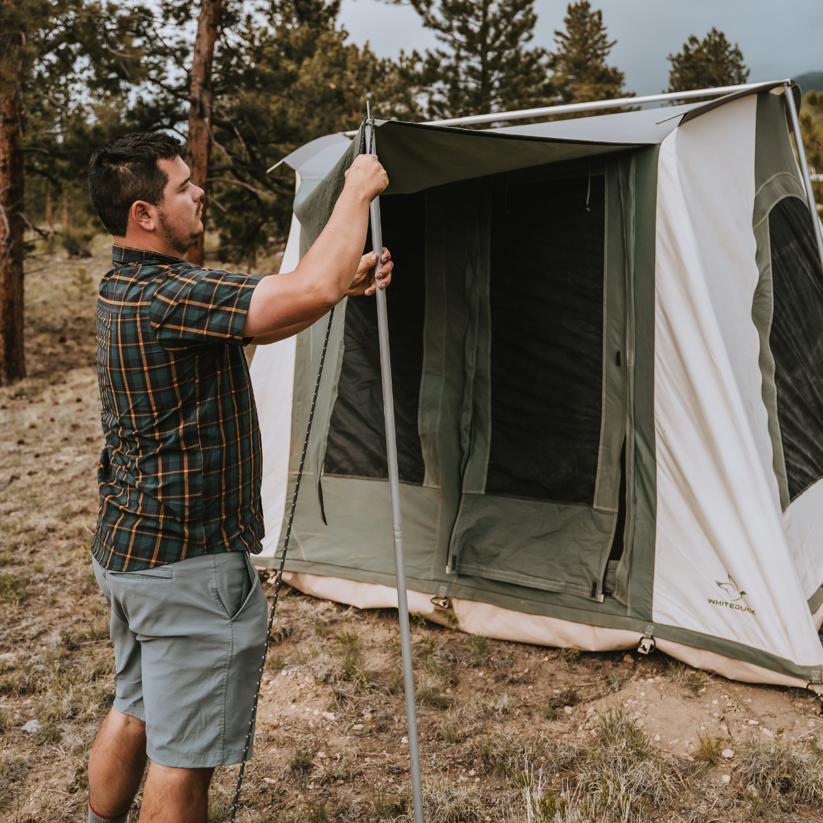 10'x10' Prota Canvas Tent - Heavy Duty Waterproof Camping Tent for Outdoor Adventures, Hiking, and Backpacking
