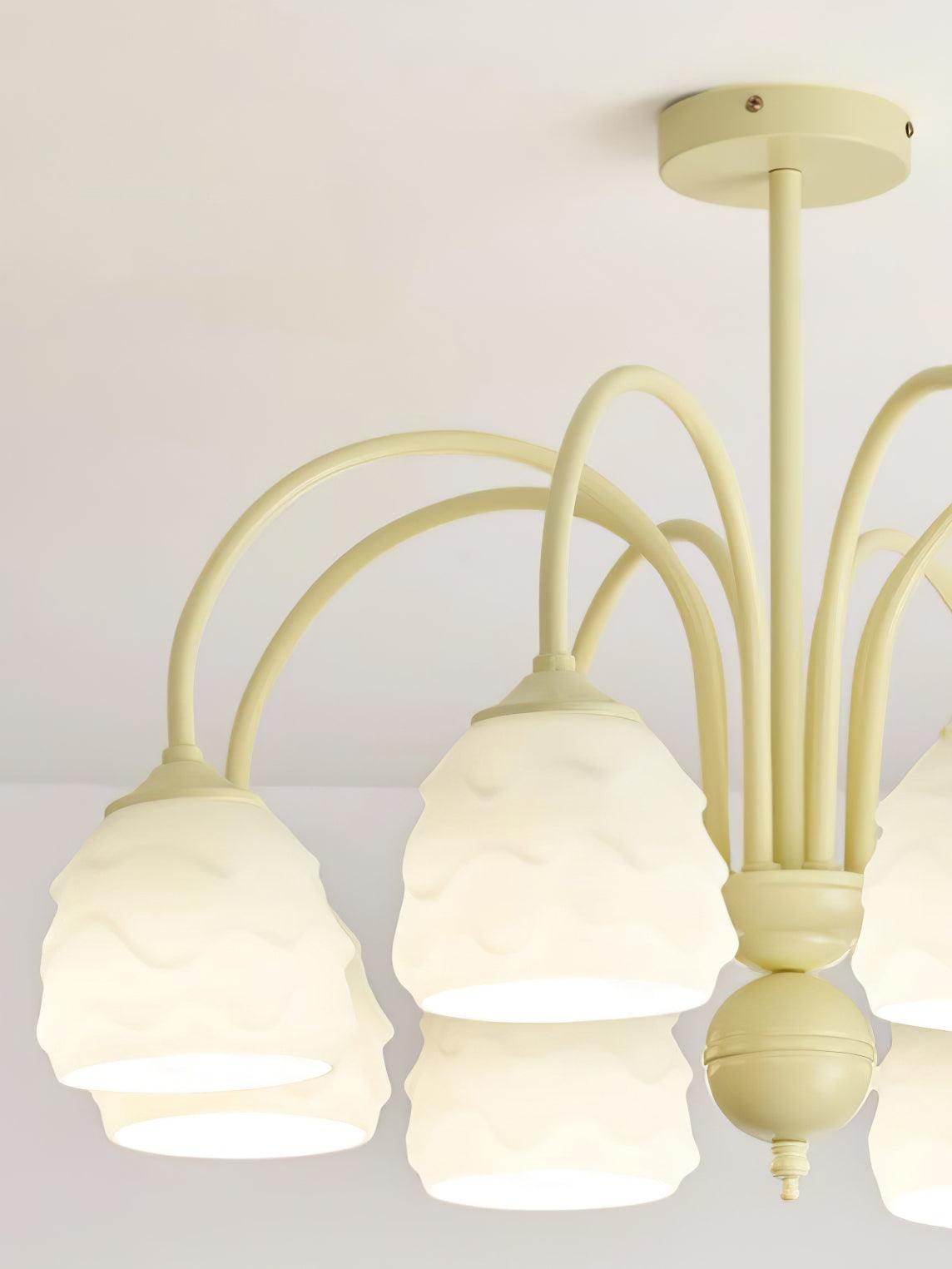 Melting Ice Cream Chandelier - Unique Dripping Ice Cream Cone Ceiling Light Fixture for Bedroom, Dining Room & Kids Room Decor