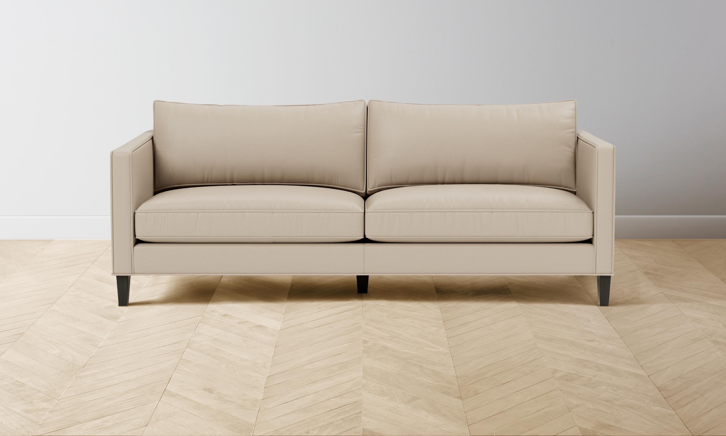 Premium Crosby Sofa - Genuine Pebbled Leather Upholstery in Elegant Stone Color | Perfect for Living Rooms, Offices & Luxury Spaces