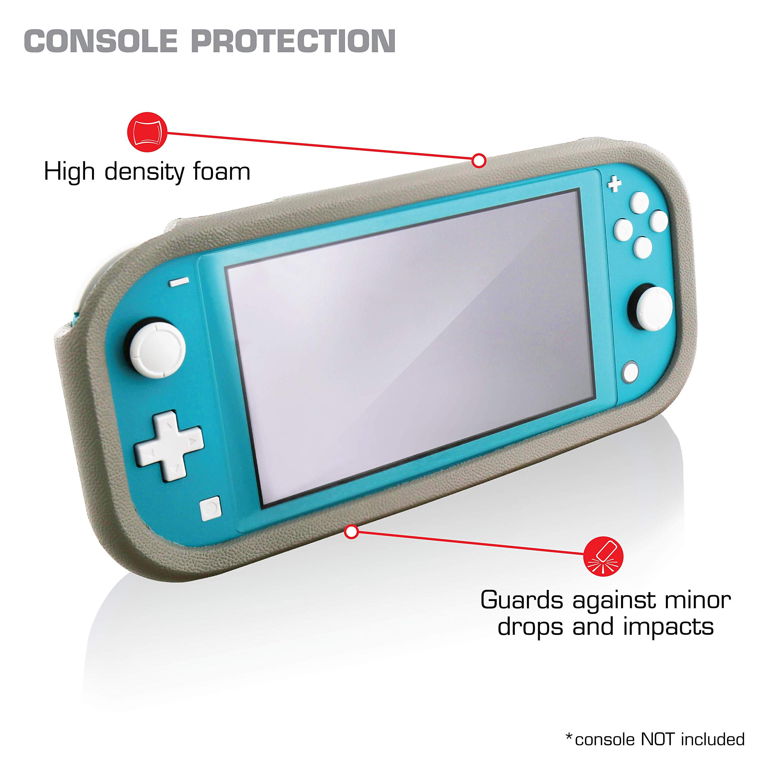Nyko Bubble Case for Nintendo Switch Lite - Protective Cover with Shock Absorption, Anti-Slip Grip (Grey) | Perfect for Travel, Gaming on the Go & Everyday Protection