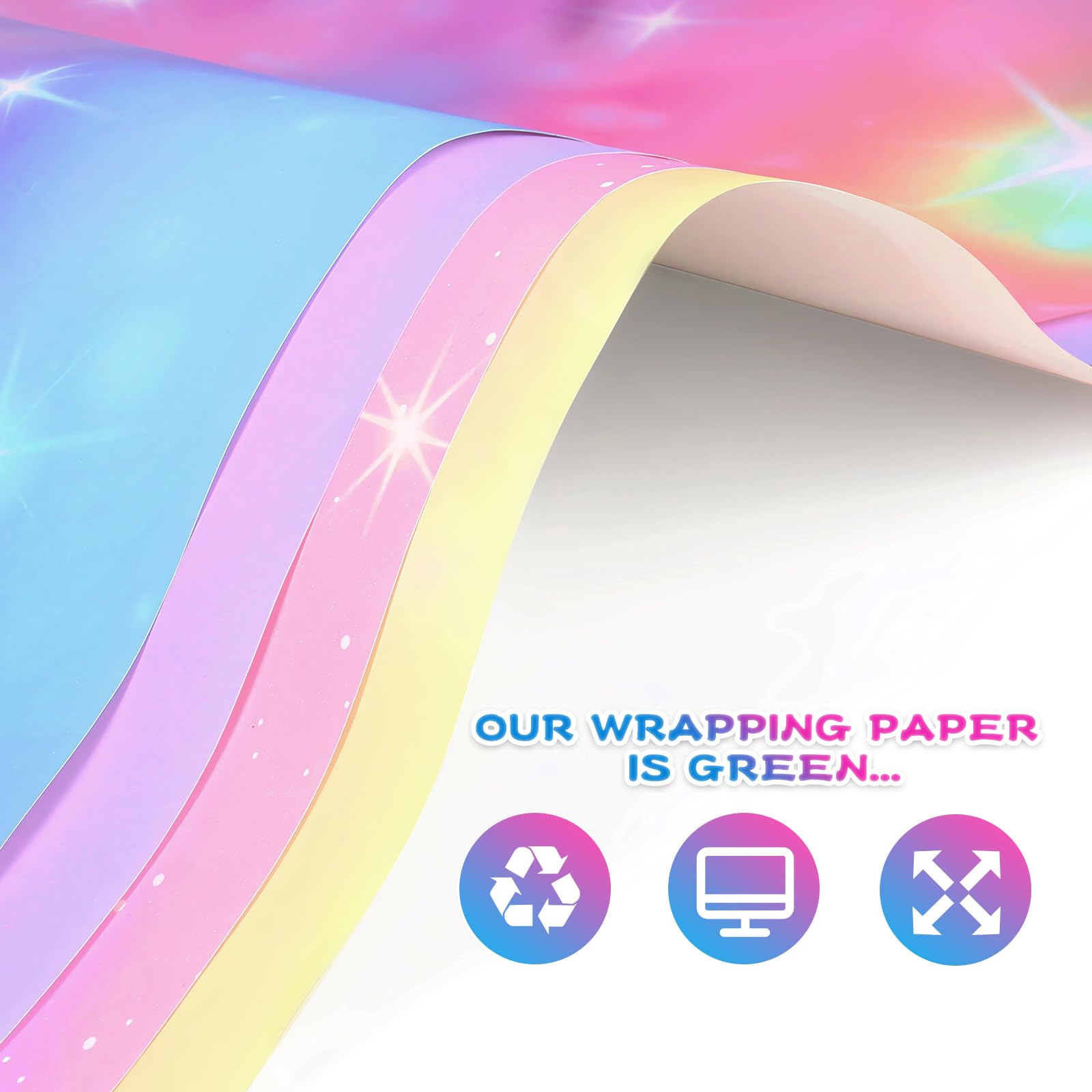 Fairy Birthday Wrapping Paper for Girls - 6 Sheets of Premium Gift Wrap Set for Women, Kids & Teens - Perfect for Birthday Presents, Party Favors & Special Occasions