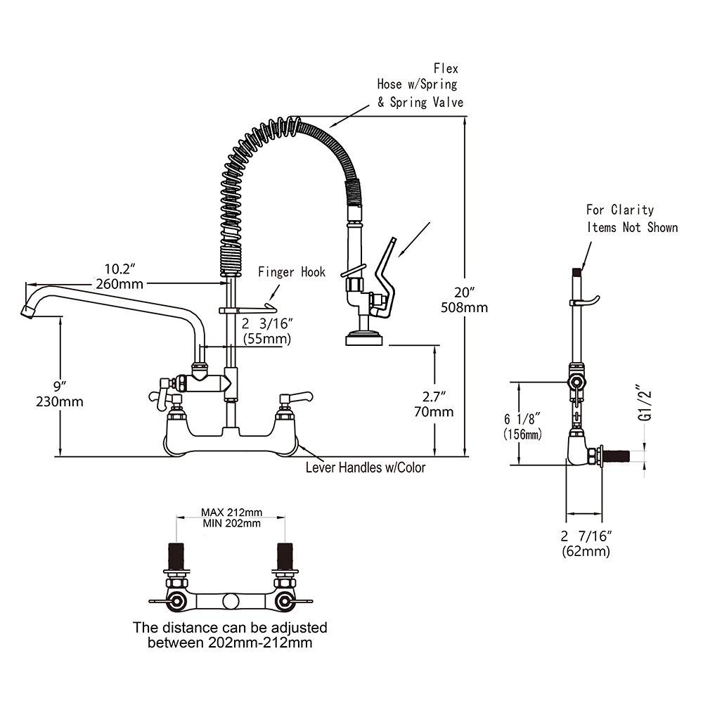 Commercial Kitchen Faucet with Sprayer - 20