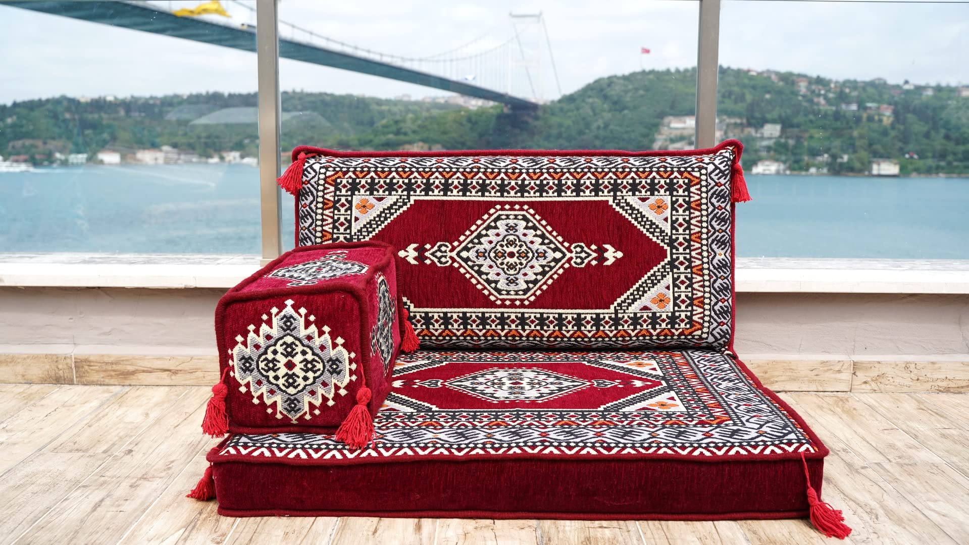 Authentic Moroccan Floor Cushion - Handmade Arabic Sofa Seating & Turkish Floor Couch | Bohemian Home Decor for Living Room, Meditation Space & Cozy Lounge Areas