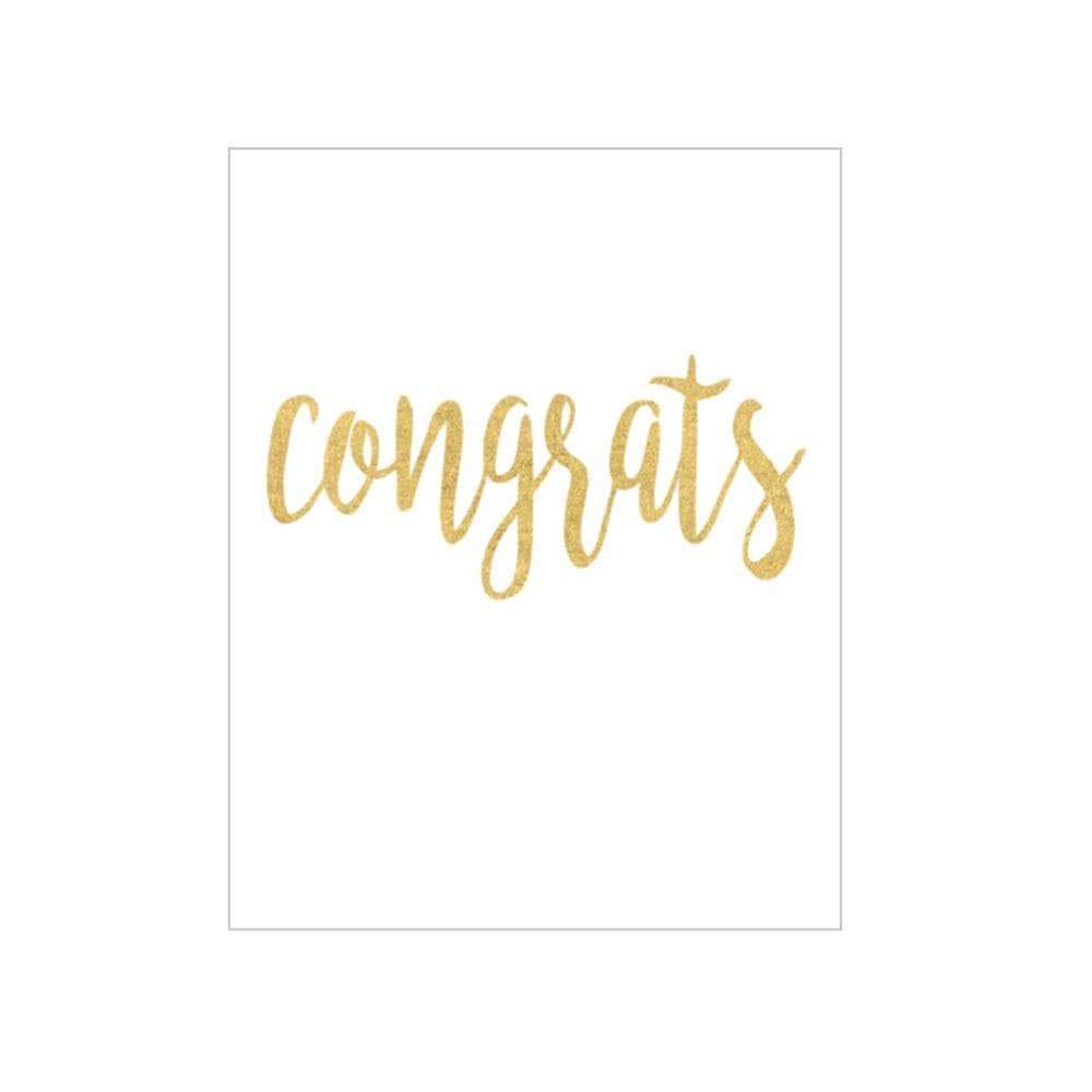 Elegant Gold Foil Congrats Script Gift Enclosure Cards - Set of 12 with Matching Envelopes | Perfect for Weddings, Anniversaries & Special Occasions