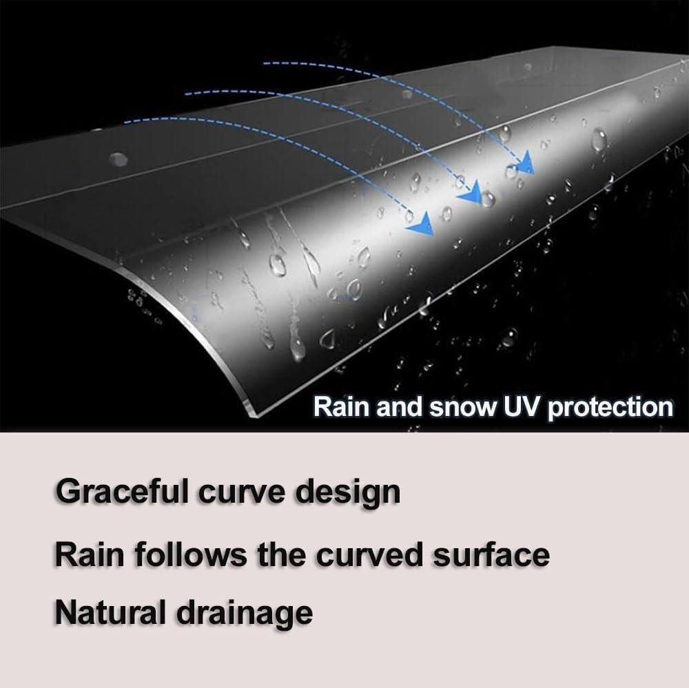Clear Polycarbonate Awnings for Front Door, Exterior Windows & Patio - Weatherproof Rain Covers, Easy Installation - Perfect for Home Entrance Protection & Outdoor Shade