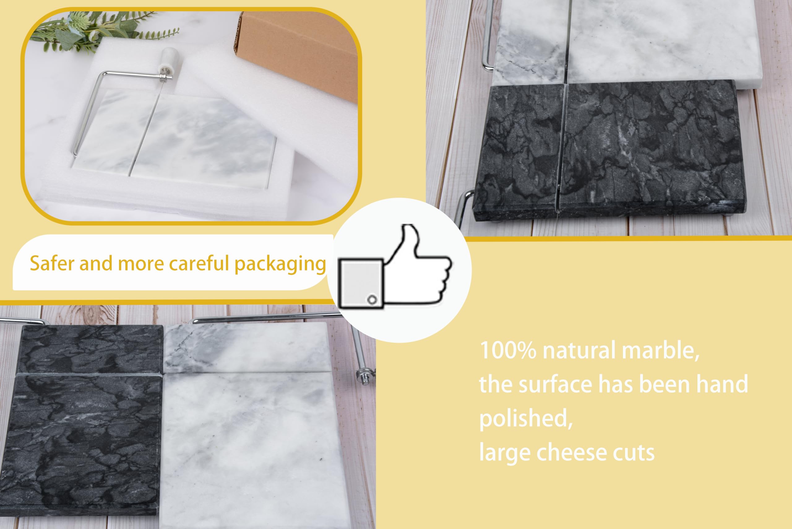 Premium Marble Cheese Slicer Board - 6
