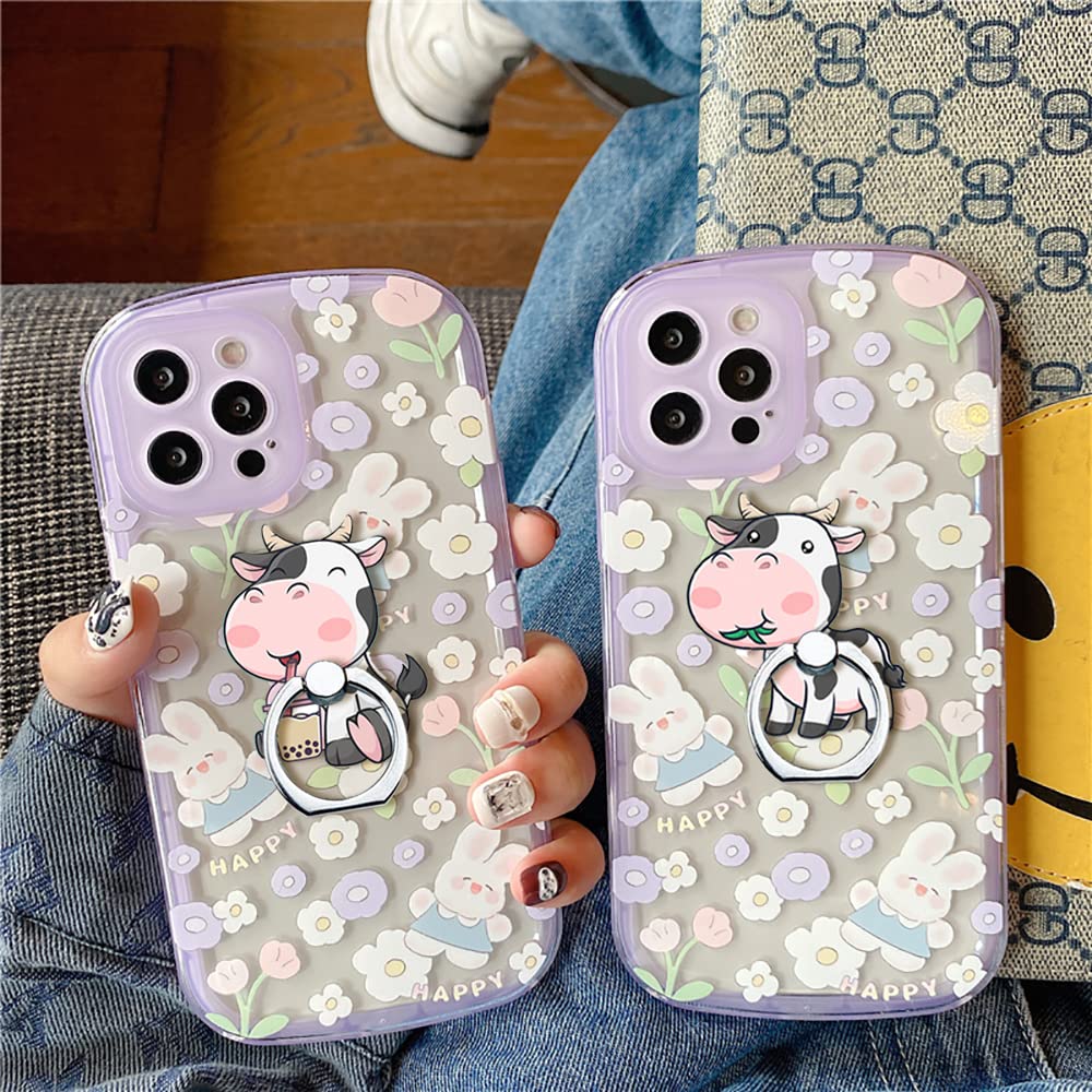 360° Rotating Cow Phone Ring Holder Stand - 2 Pack Finger Grip for Cellphones, Smartphones & Tablets | Perfect for Hands-Free Viewing, Selfies & Secure Grip While Commuting