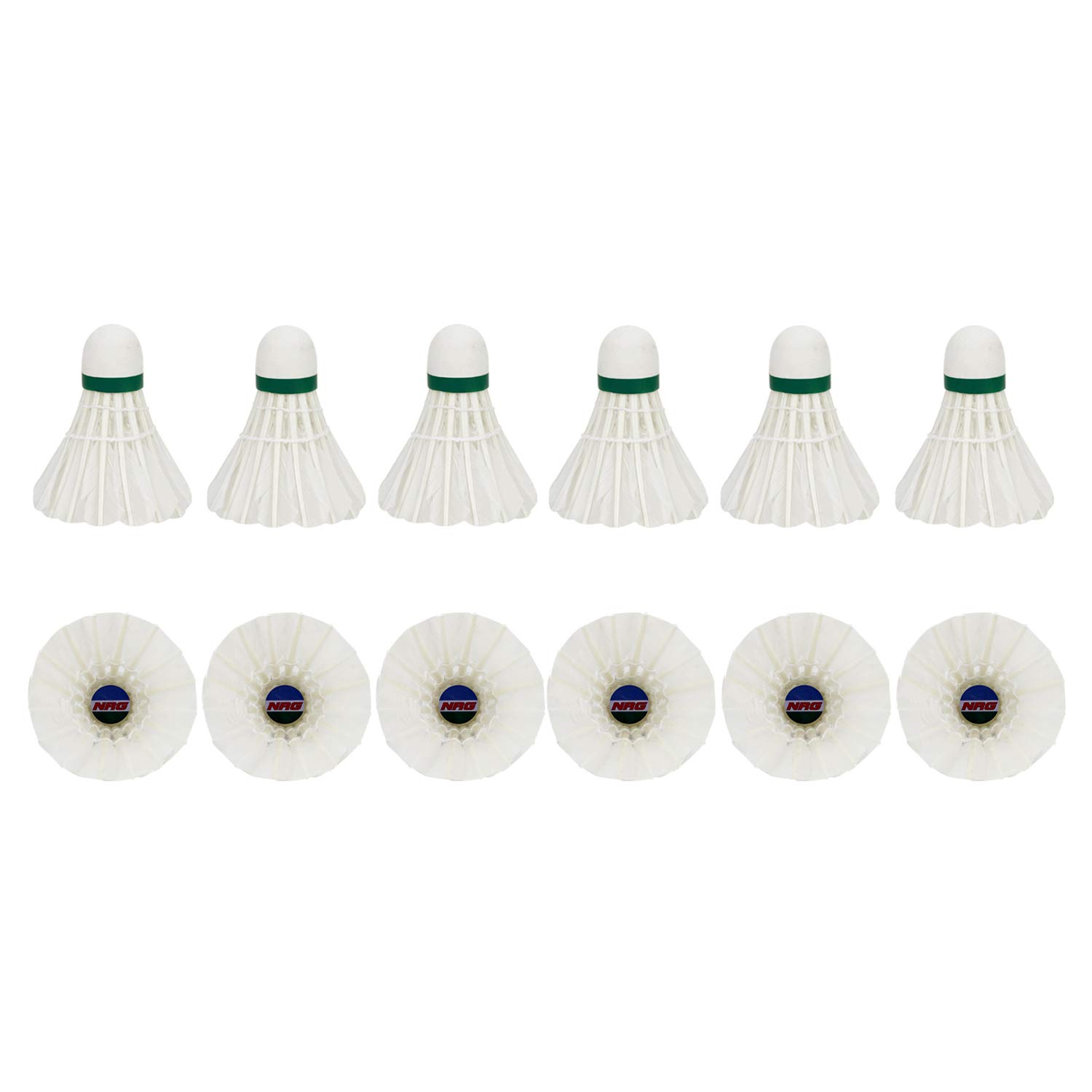 Premium NRG Feather Plastic Badminton Shuttlecocks - Pack of 6 (White) | High Durability & Consistent Flight for Training & Competitive Play | Perfect for Indoor/Outdoor Badminton Games