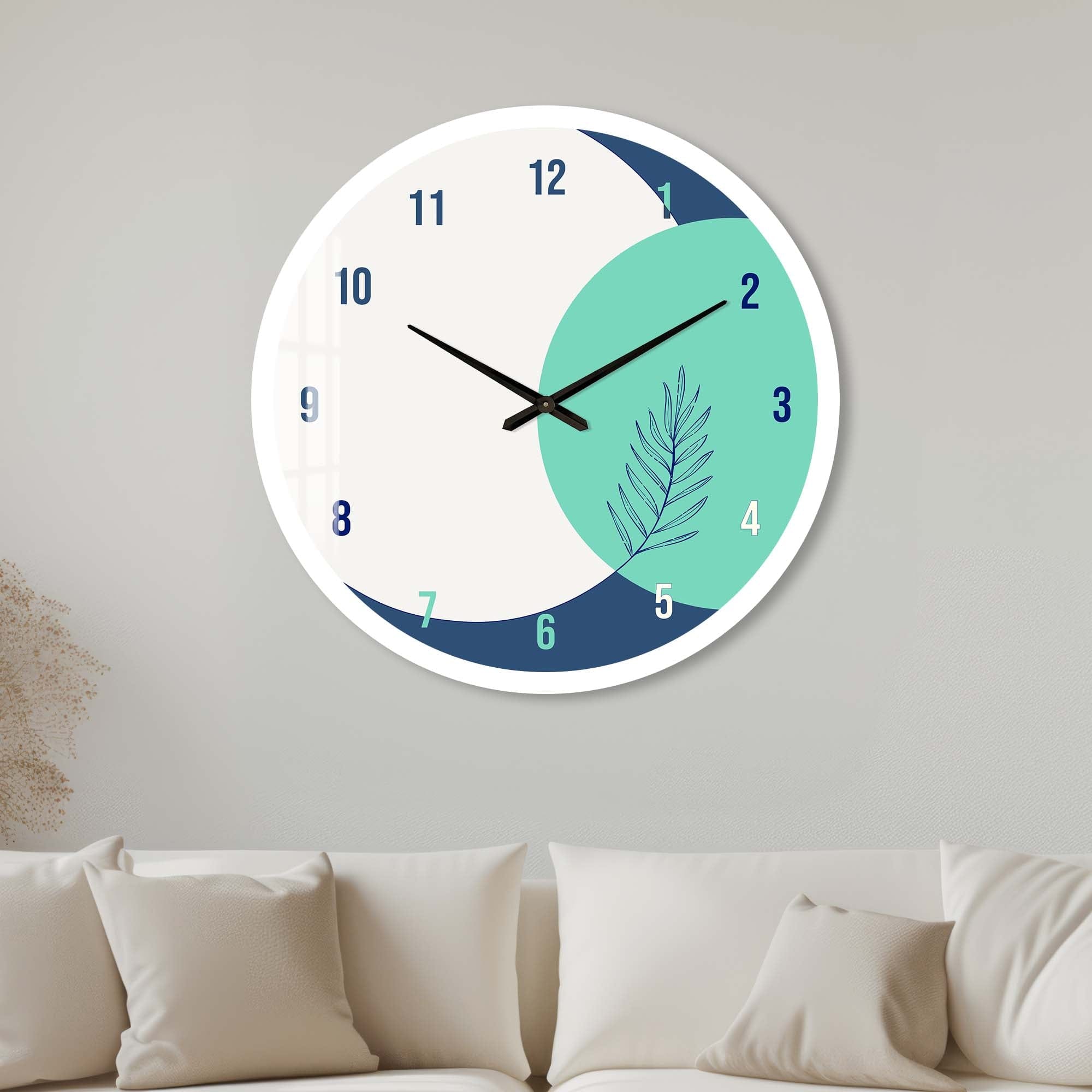 Zen Glass Wall Clock - Modern Silent Non-Ticking 12 Inch Round Clock for Home, Office, and Living Room Decor | Perfect for Bedroom, Kitchen, and Workspace