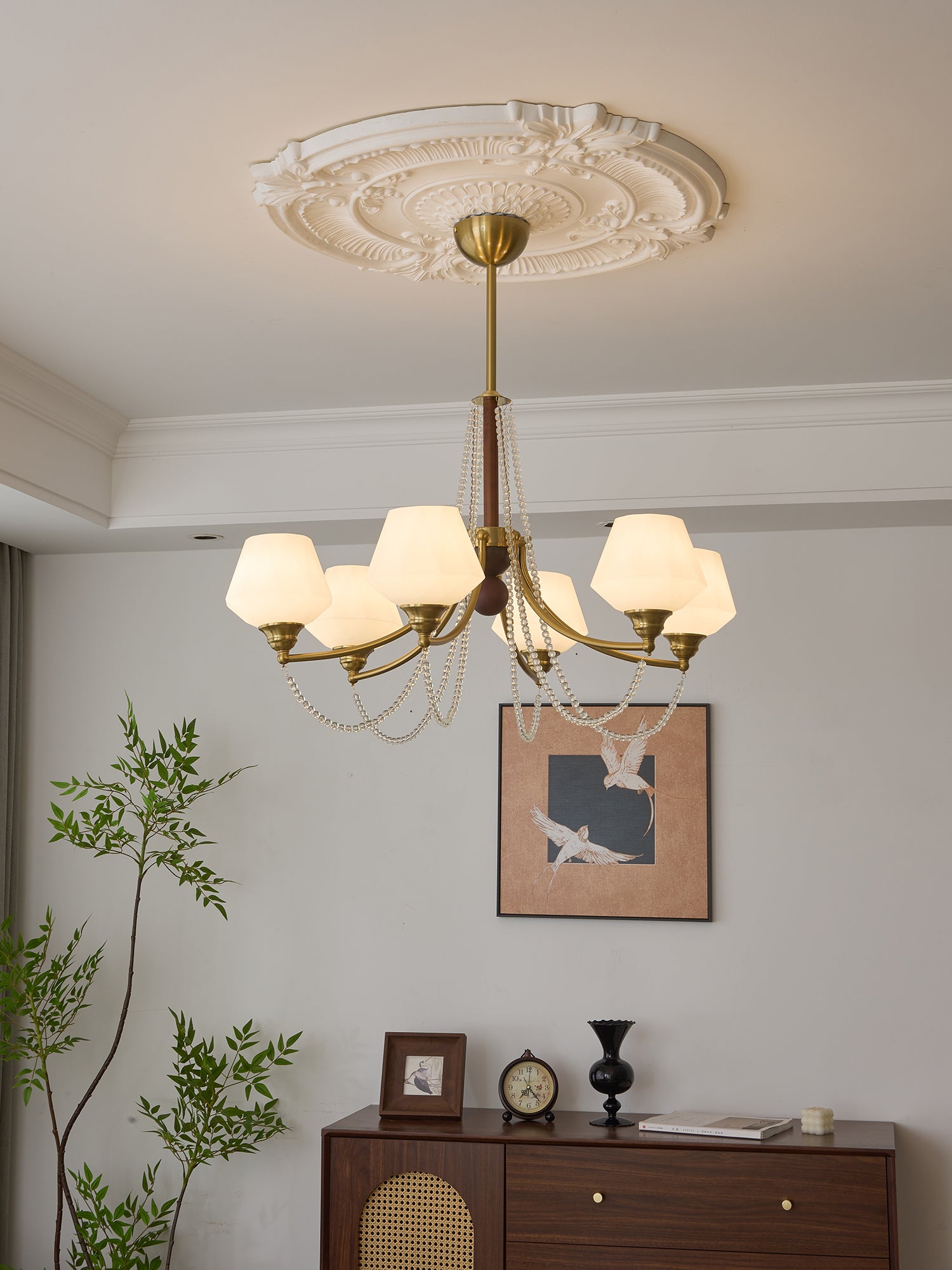 Evora Chandelier - Elegant Crystal Ceiling Light Fixture for Dining Room & Living Room | Modern Home Decor Lighting
