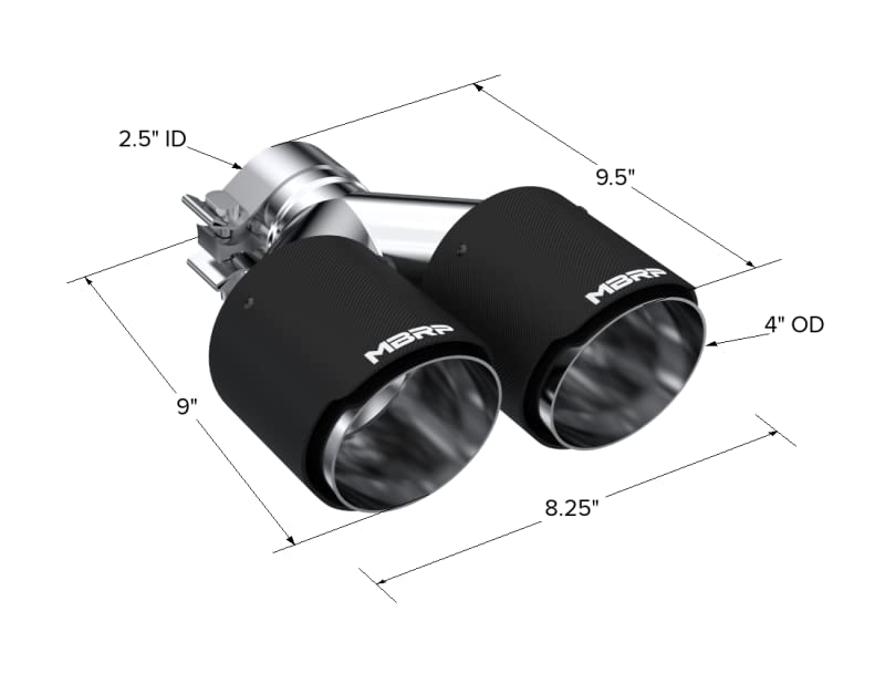 MBRP T5178CF Carbon Fiber Exhaust Tip - High Performance Car Exhaust System for Trucks & SUVs | Enhances Engine Sound & Vehicle Appearance | Perfect for Off-Roading & Custom Car Builds