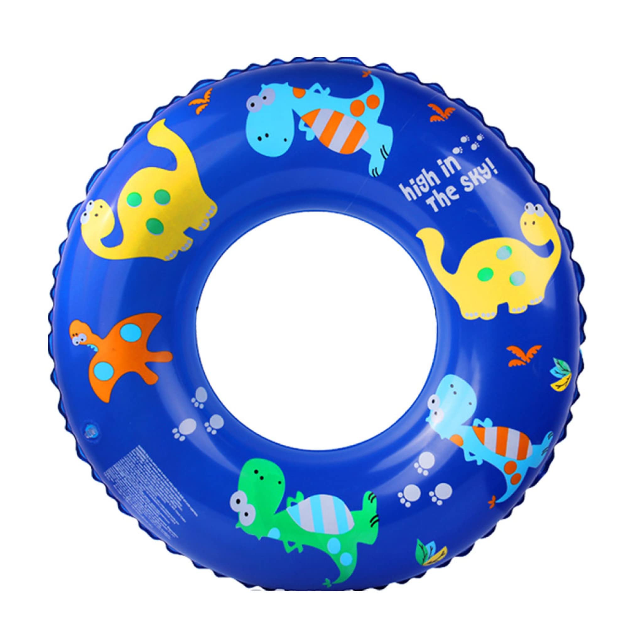 Pool Tube Swimming Ring for Kids - Cartoon Dinosaur Pattern PVC Inflatable Underarm Float, Durable 66cm Blue Swim Ring for Beach, Pool, Water Park & Summer Vacation