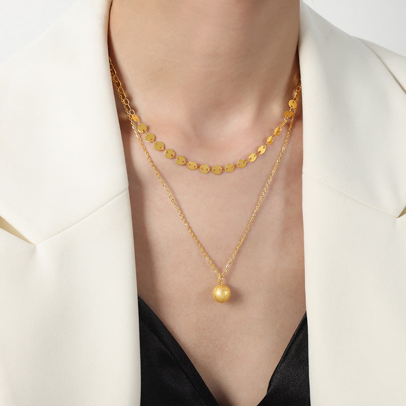 Elegant Gold Disc Ball Pendant Necklace for Women - Minimalist Dainty Jewelry Gift for Her | Perfect for Everyday Wear, Date Nights & Special Occasions