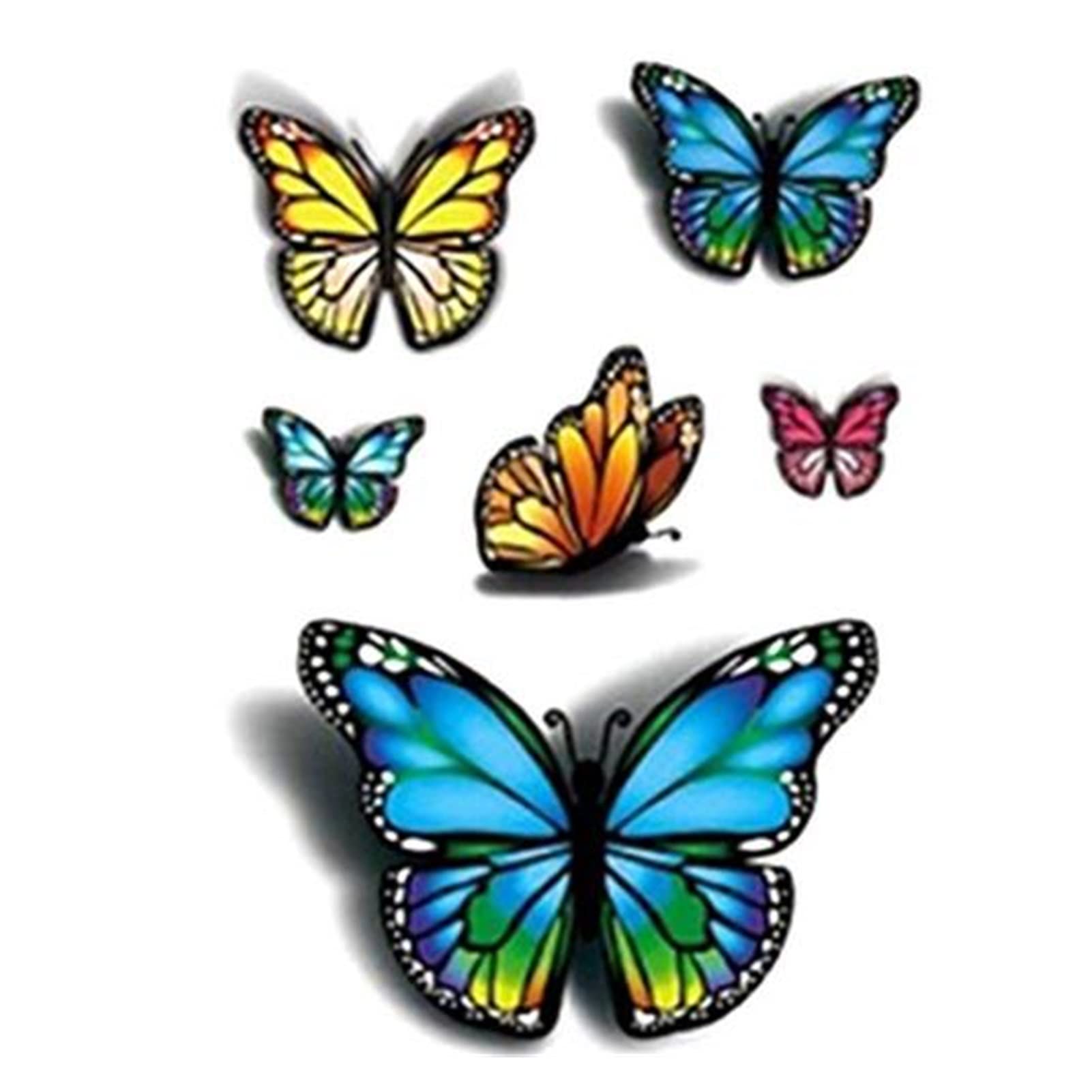 3D Temporary Tattoo Stickers - 10pcs Waterproof Fake Tattoos with Butterfly Design | Removable Body Art for Women, Men & Teens | Perfect for Parties, Halloween & Summer Beach Looks
