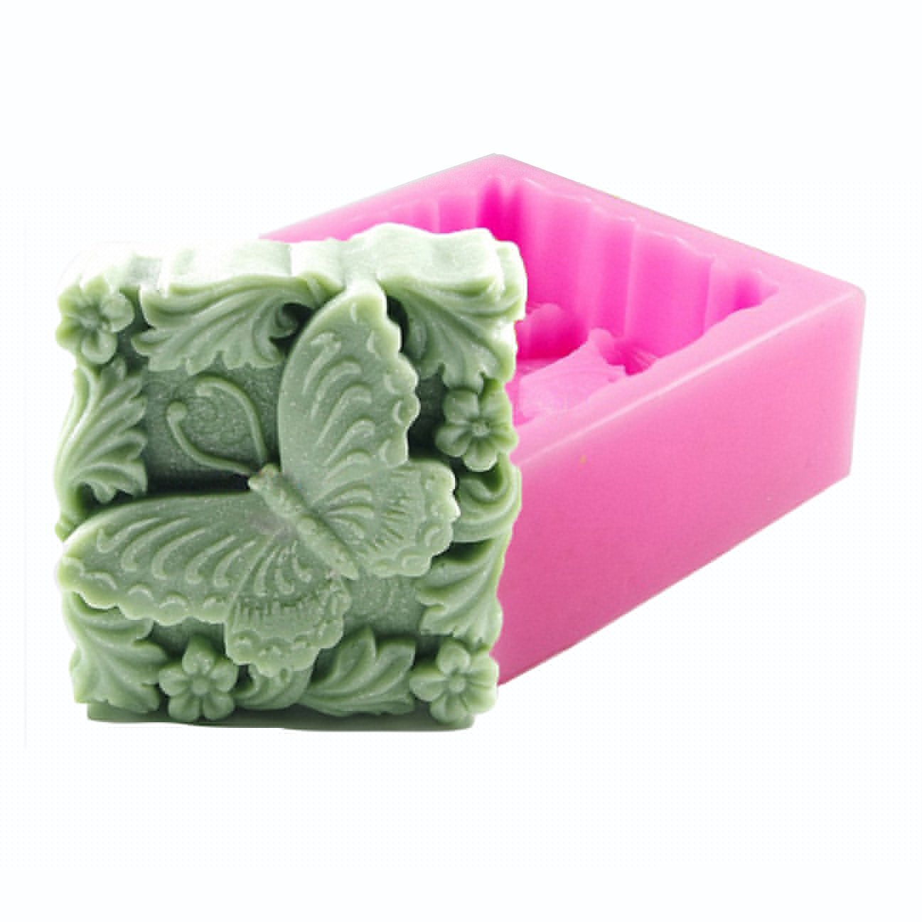 Butterfly in Flowers Silicone Soap Mold - DIY Craft Mold for Handmade Soap, Bath Bombs, Wax, Crayons, Polymer Clay & Plaster of Paris - Perfect for DIY Gifts, Home Decor & Kids Crafts