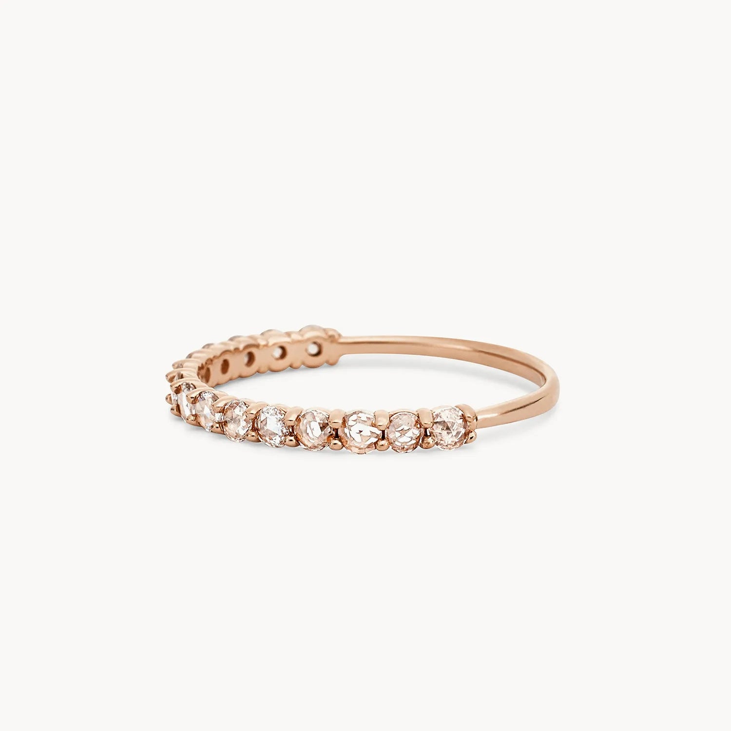 14K Rose Gold Moonglade Ring with White Diamonds | Elegant Dainty Jewelry for Women | Perfect for Weddings, Anniversaries & Special Occasions
