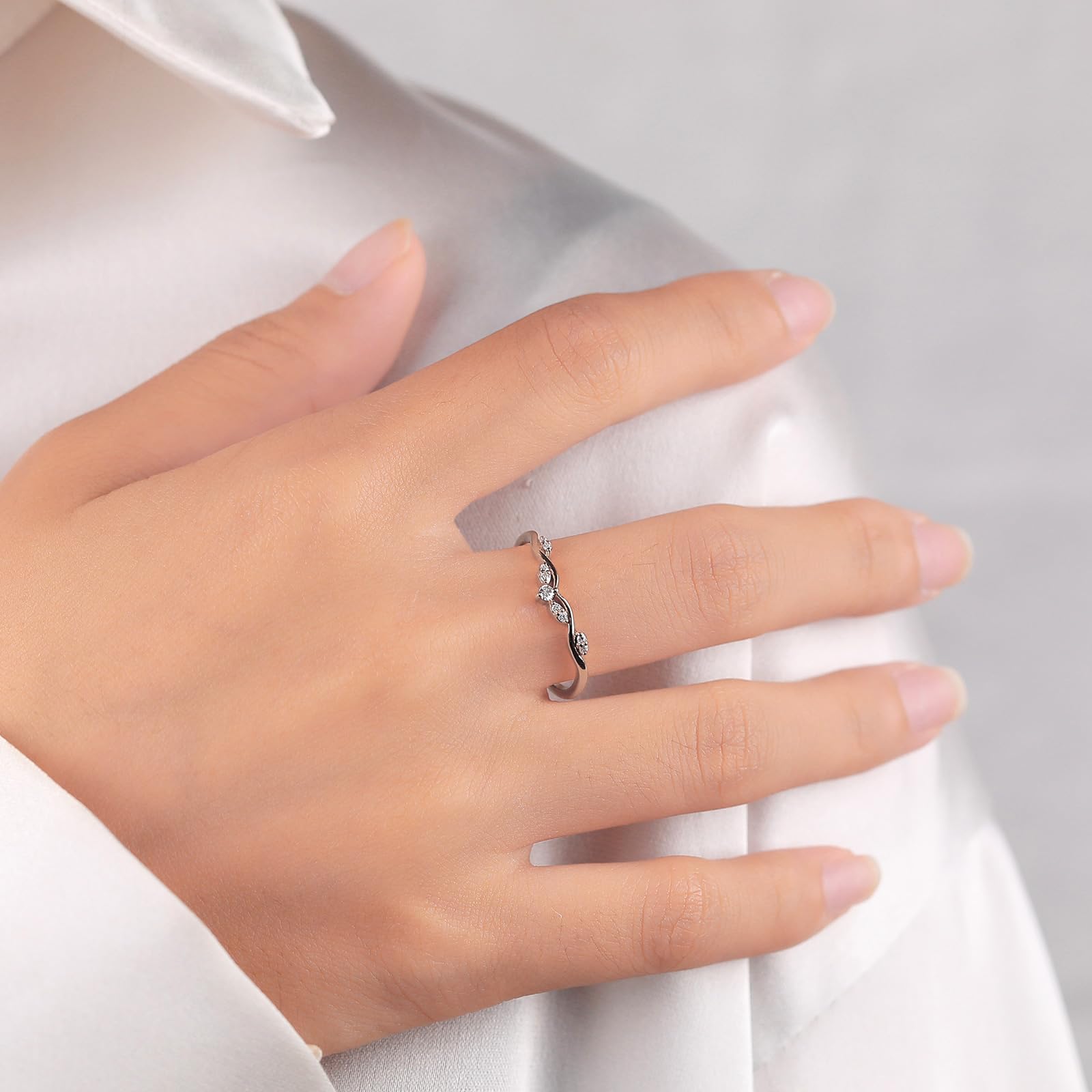 Eternity Rings for Women - 925 Sterling Silver Moissanite Engagement, Wedding & Promise Rings - Stackable Band Size 3-10 - Perfect for Proposals, Anniversaries & Everyday Elegance