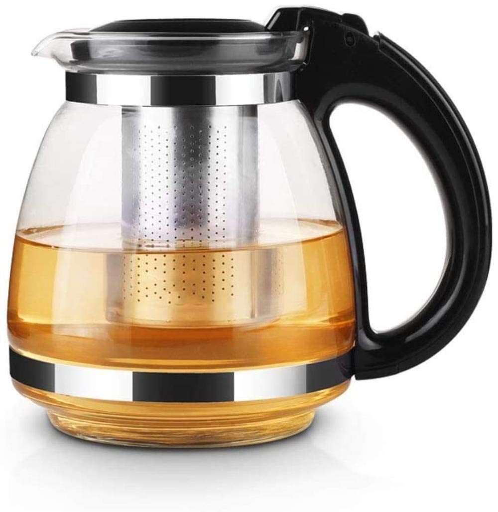 Premium Heat-Resistant Glass Teapot Set with Stainless Steel Filter - 160ml Cups x4 - Perfect for Loose Leaf Tea, Herbal Tea & Iced Tea Brewing at Home or Office
