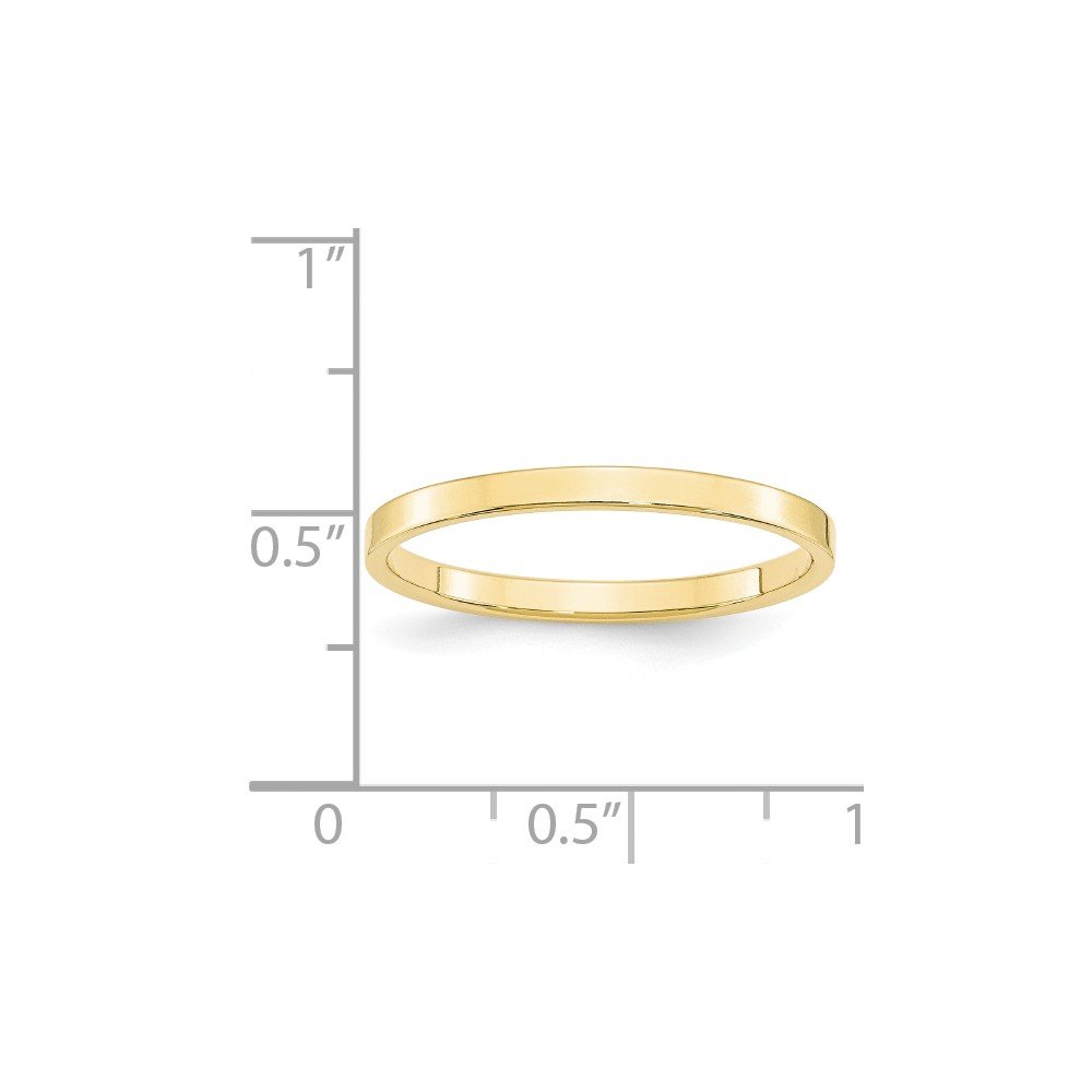 10k Solid Yellow Gold 2mm Flat Wedding Band Ring for Men & Women - Perfect for Engagement, Anniversary, and Everyday Wear