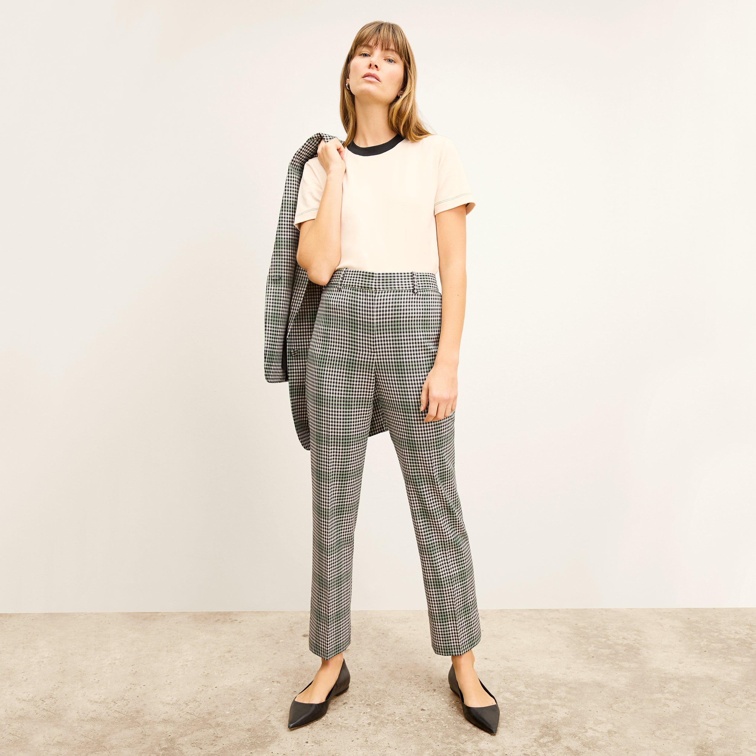 Smith Check Plaid Sharkskin Pants for Men - Classic Slim Fit Dress Trousers for Office, Business & Formal Occasions