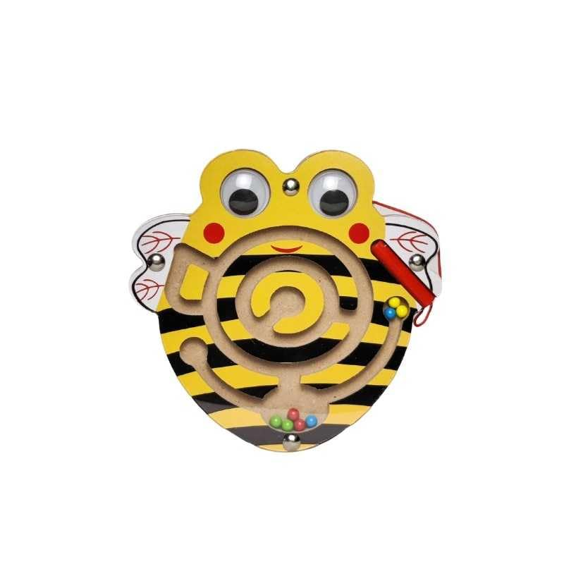 WITTY POPS Wooden Magnetic Maze Toys for Toddlers - Educational Brain Development Puzzle Games for Kids - Perfect Birthday & Return Gifts (Bumble Bee Design) - Fun Learning Activities for Preschool & Travel Play
