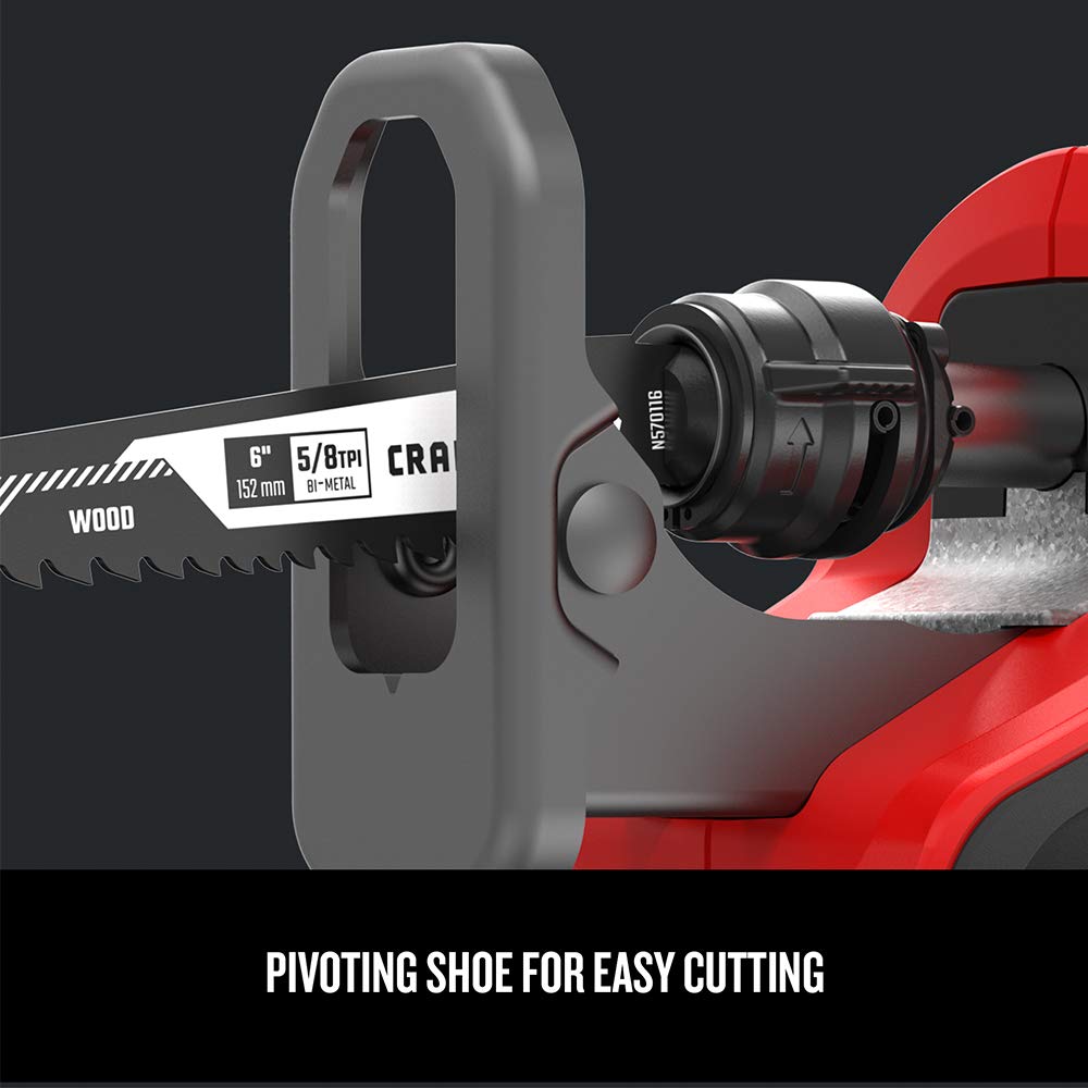 CRAFTSMAN V20 Cordless Reciprocating Saw Kit - 3,000 RPM, 14.5 Inch Cutting Length, Includes Battery & Charger (CMCS300M1) - Perfect for Wood Cutting, Demolition, and DIY Home Improvement Projects