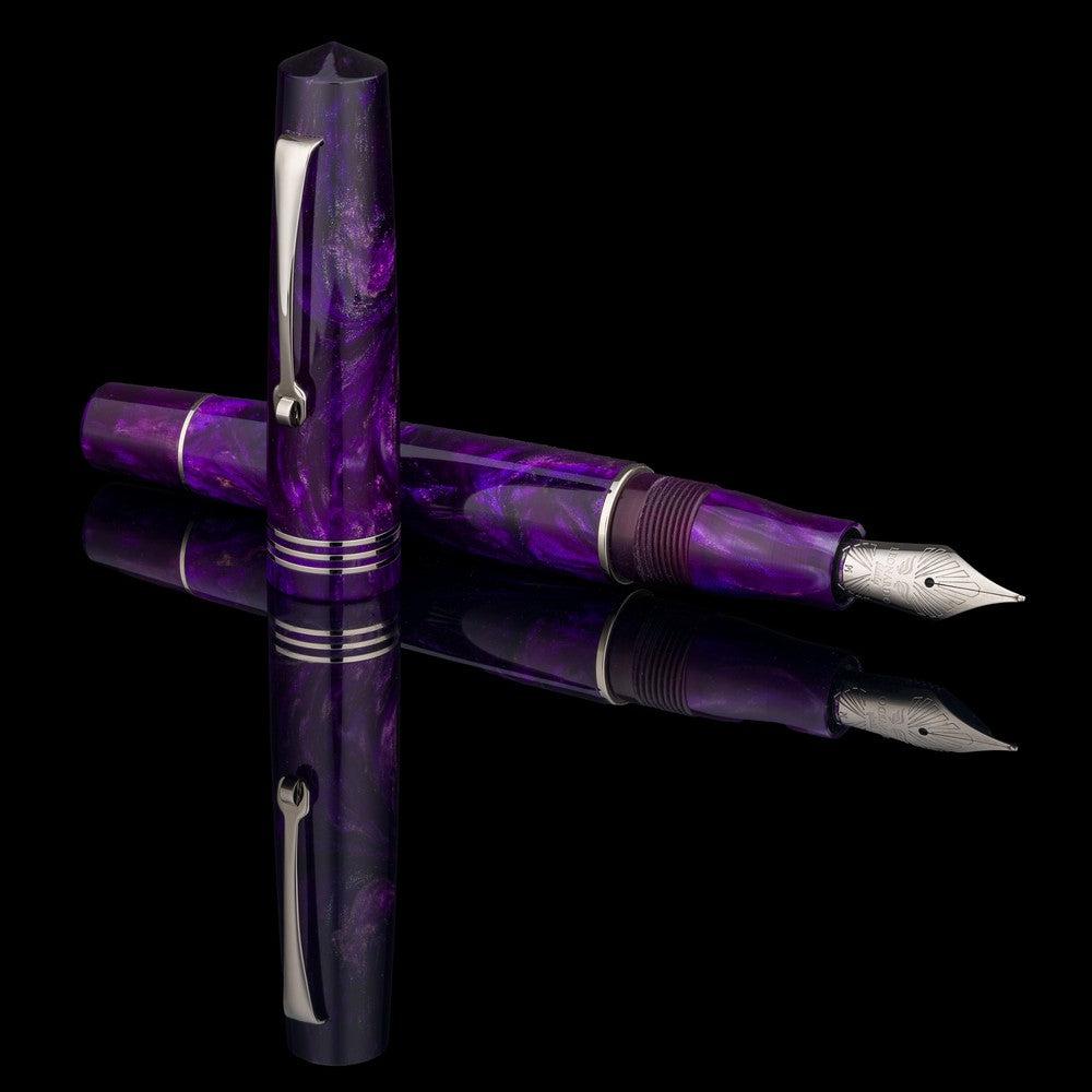 Leonardo × @nibsandflourishes Fioritura Viola Fountain Pen with Rhodium Trim - Elegant Writing Instrument for Calligraphy, Journaling & Gift Giving