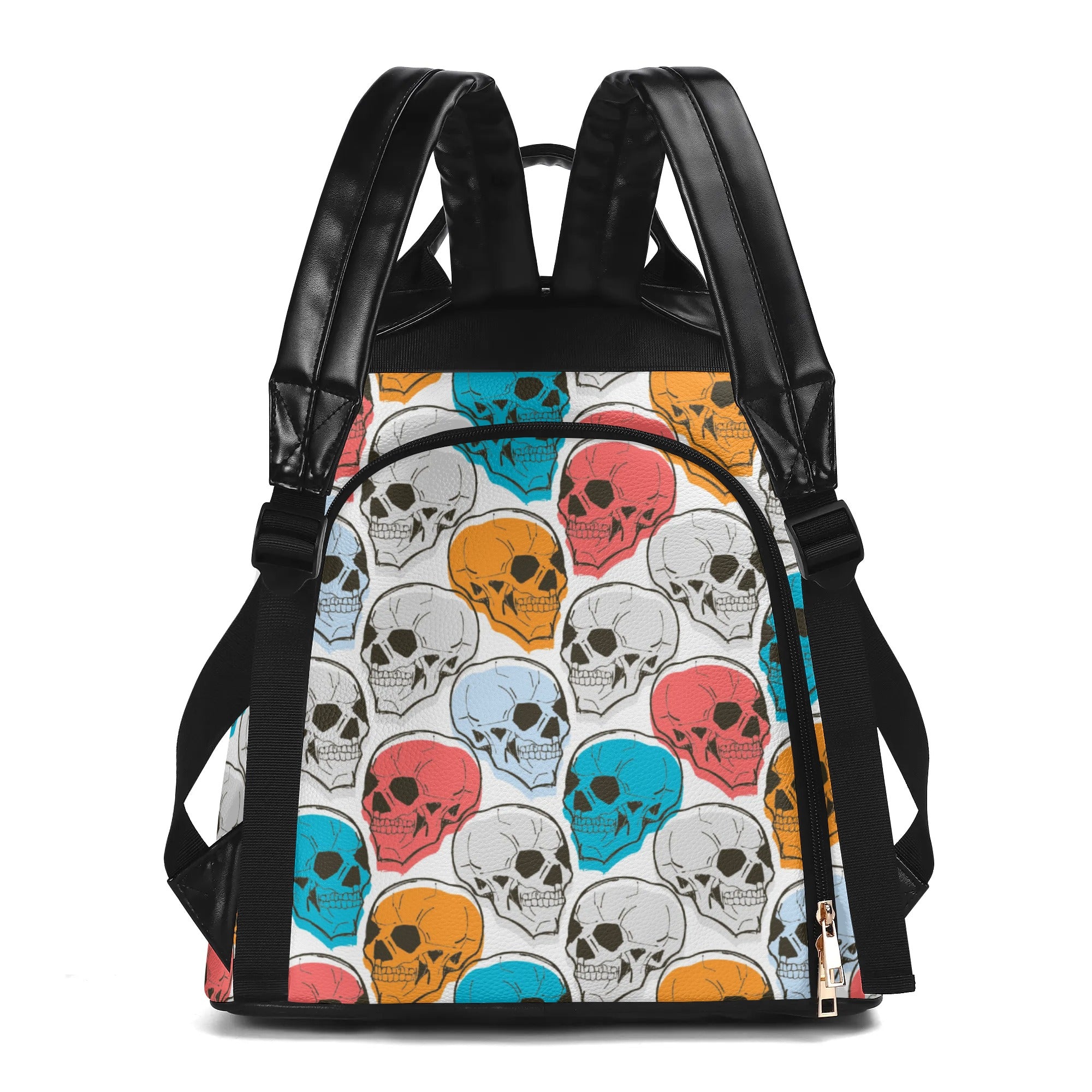 Stylish Skull Print Anti-Theft Travel Backpack for Men & Women - Perfect for Commuting, Hiking, and Airplane Carry-On