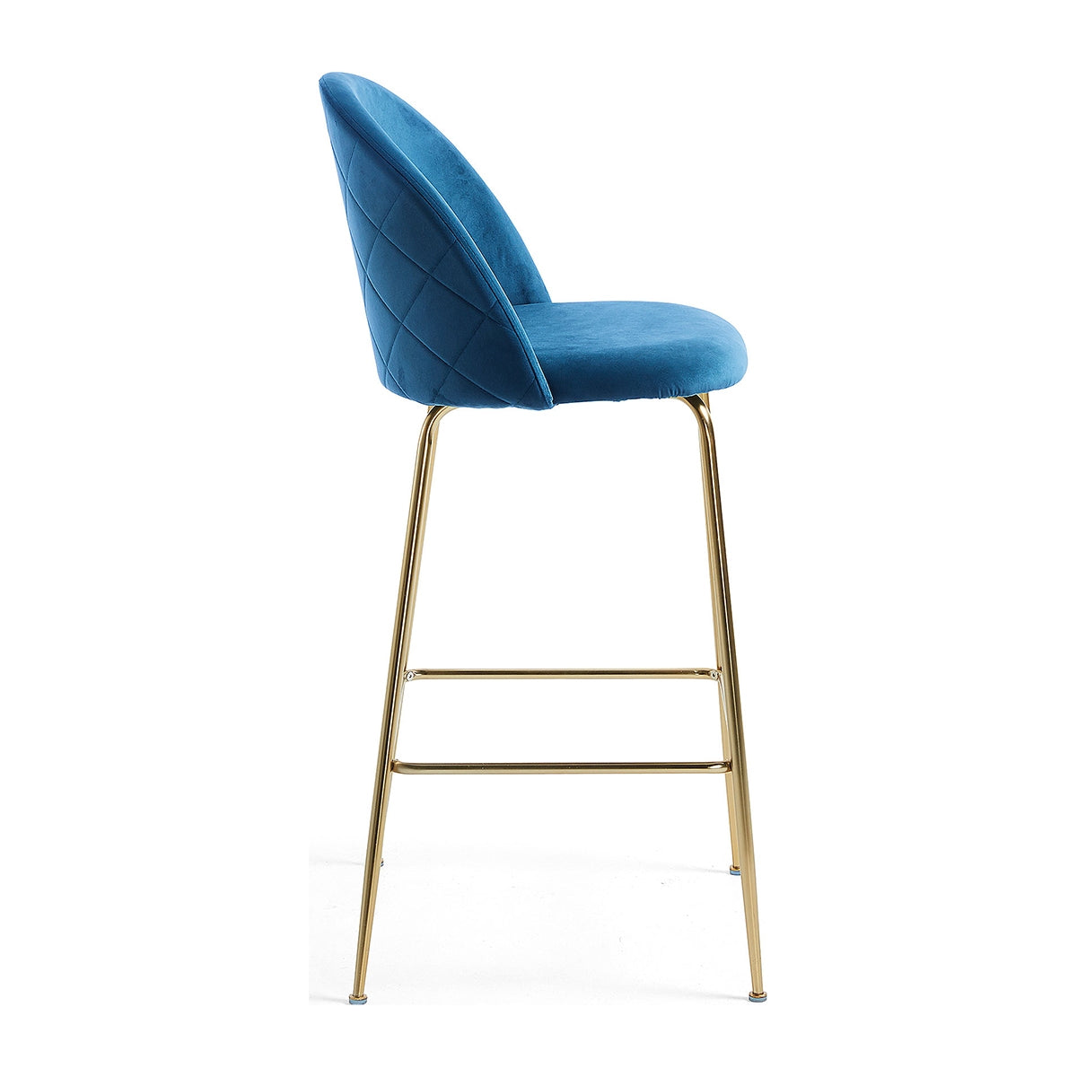 Ivonne Velvet Bar Stool - 26 Inch Height, Upholstered Counter Stool with Metal Legs - Perfect for Kitchen Island, Breakfast Nook & Home Bar Decor