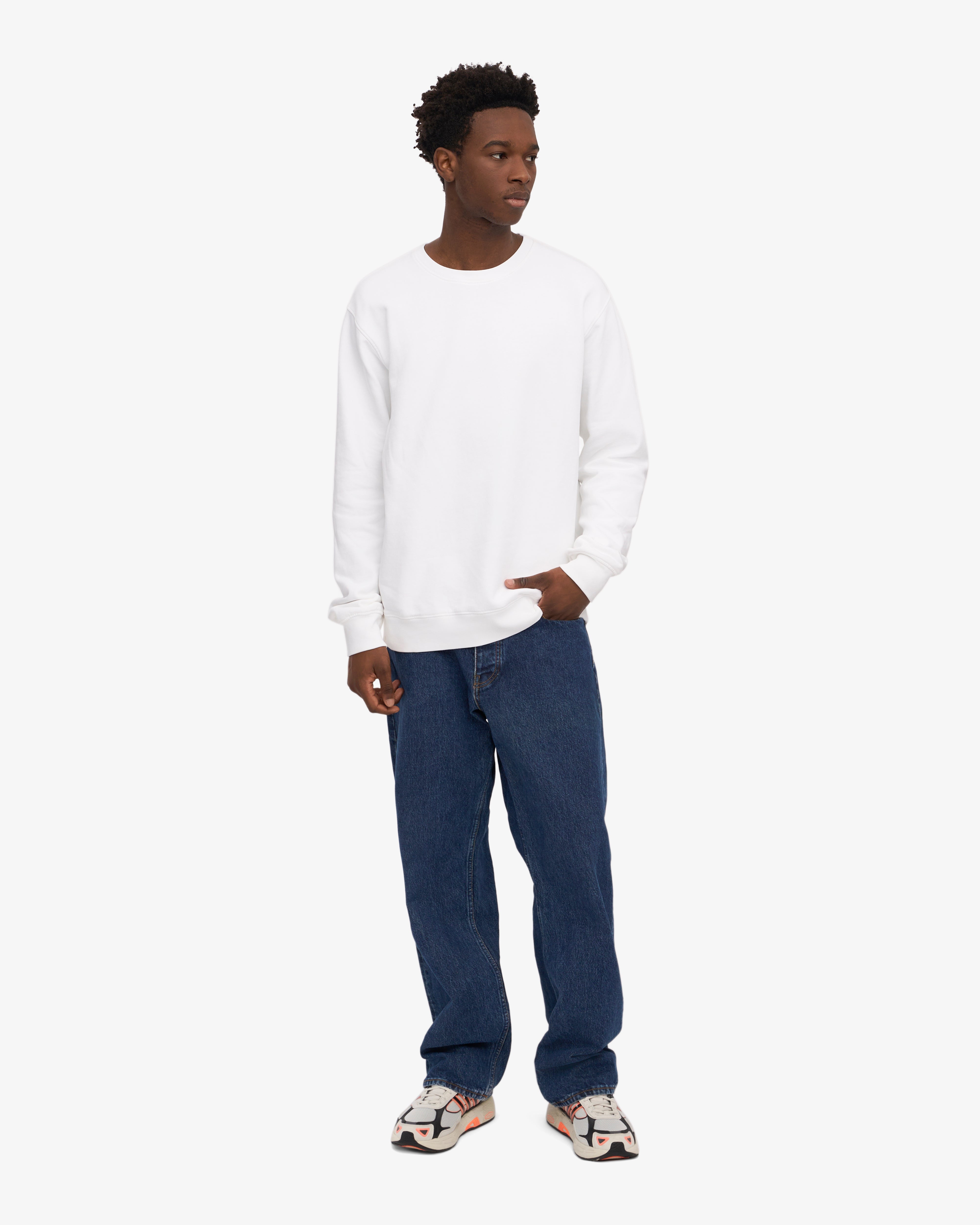 Classic Organic Cotton Crew Neck T-Shirt for Men - Optical White - Casual Wear & Everyday Comfort