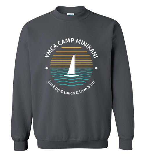 Minikani 2-Sided Crewneck Sweatshirt with Boat Logo - Soft Unisex Pullover for Men & Women - Perfect for Casual Wear, Street Style and Outdoor Activities
