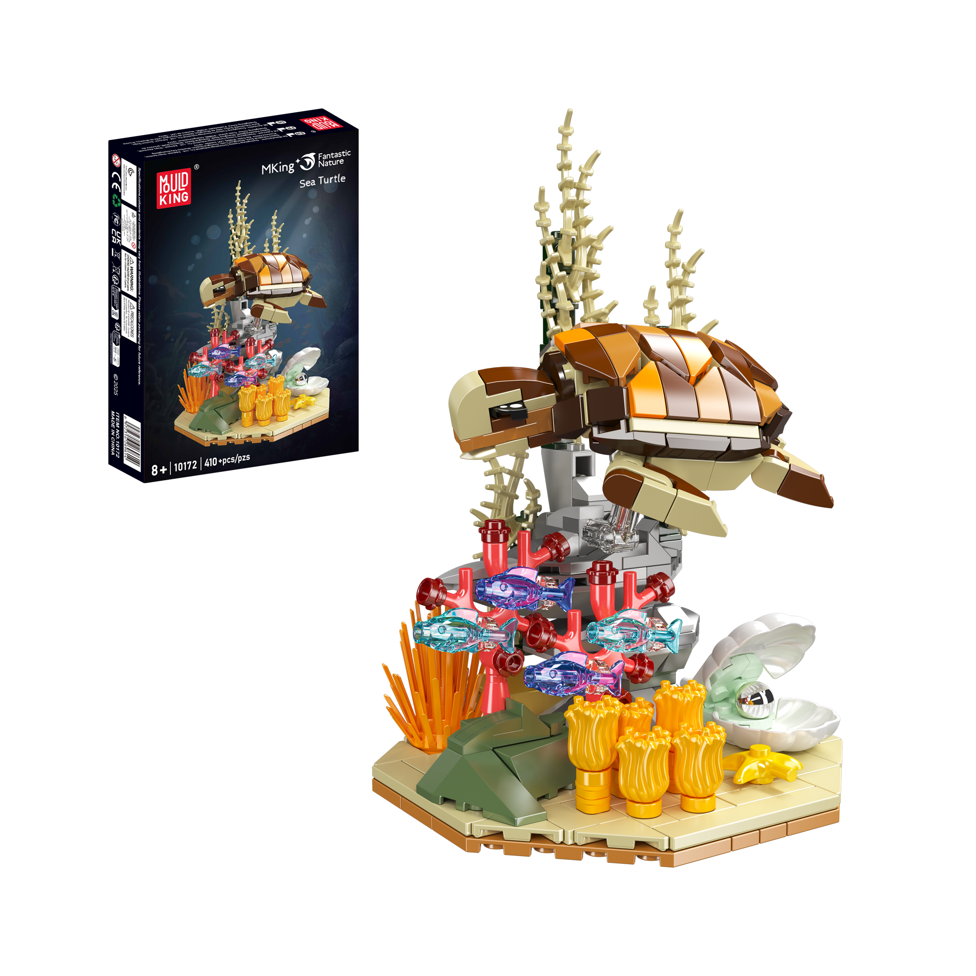 Mould King 10172 Sea Turtle & Colorful Reef Building Blocks Set - 410 Pieces STEM Educational Toy for Kids & Adults | Perfect for Creative Play, Home Decor, and Ocean-Themed Collections